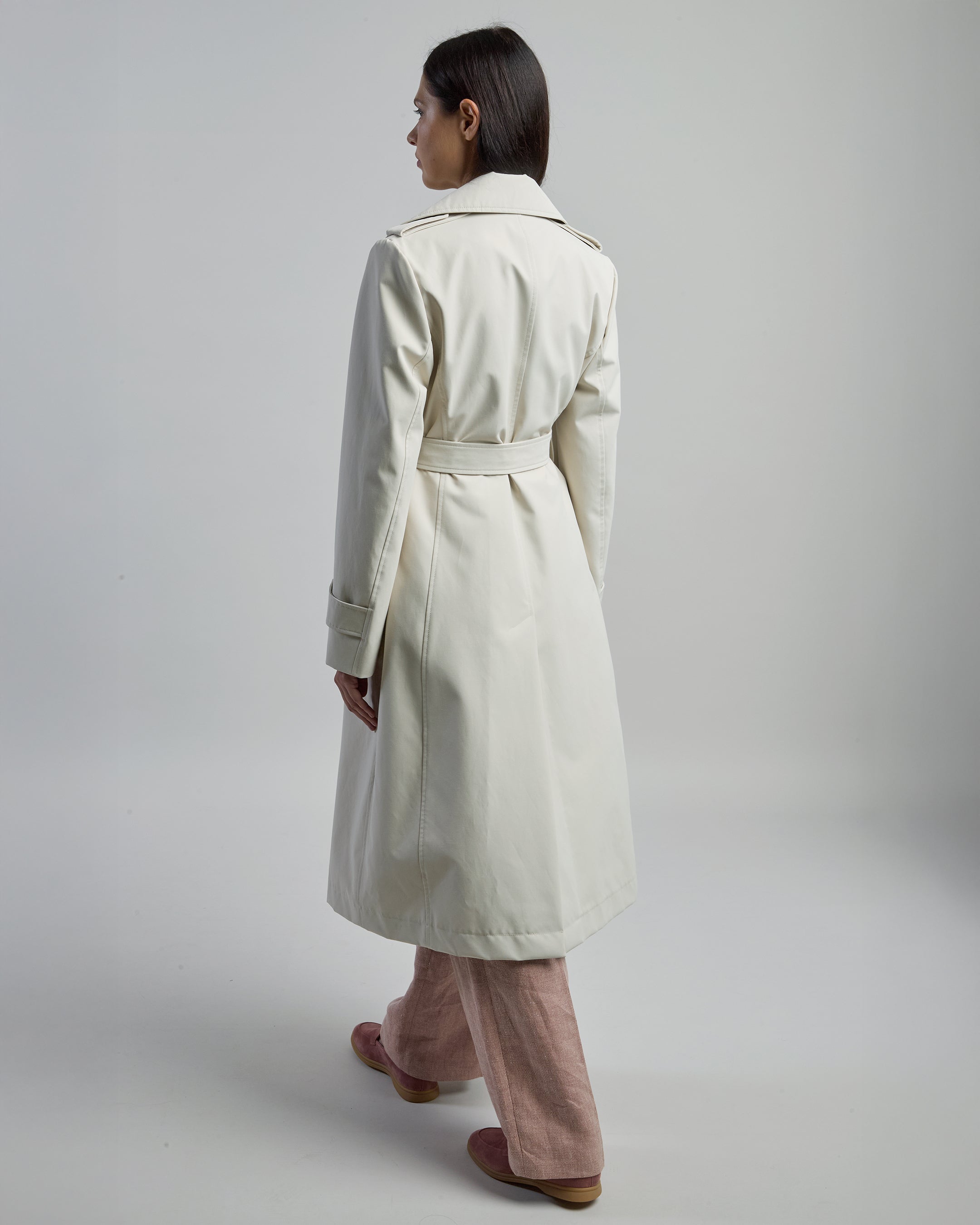 Women's Water-Resistant Long Cotton Trench Coat - 2