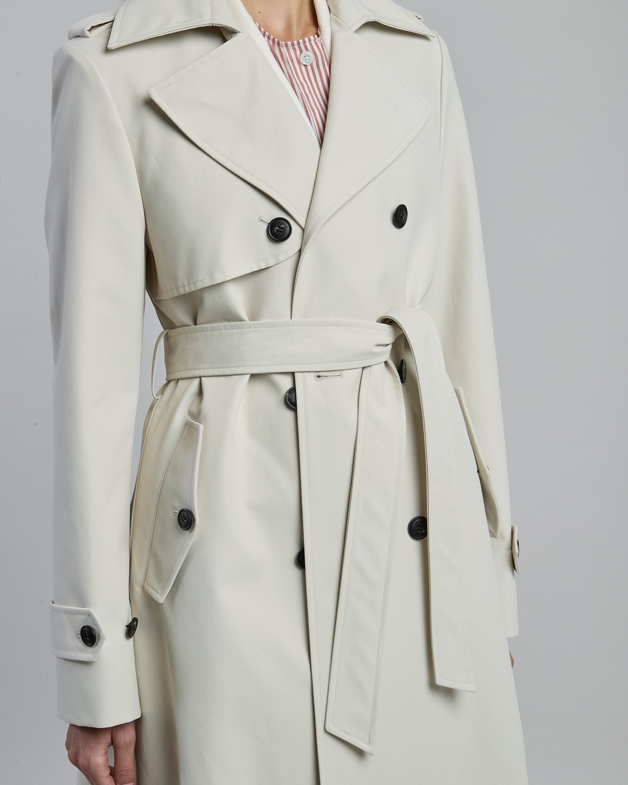 Women's Water-Resistant Long Cotton Trench Coat
