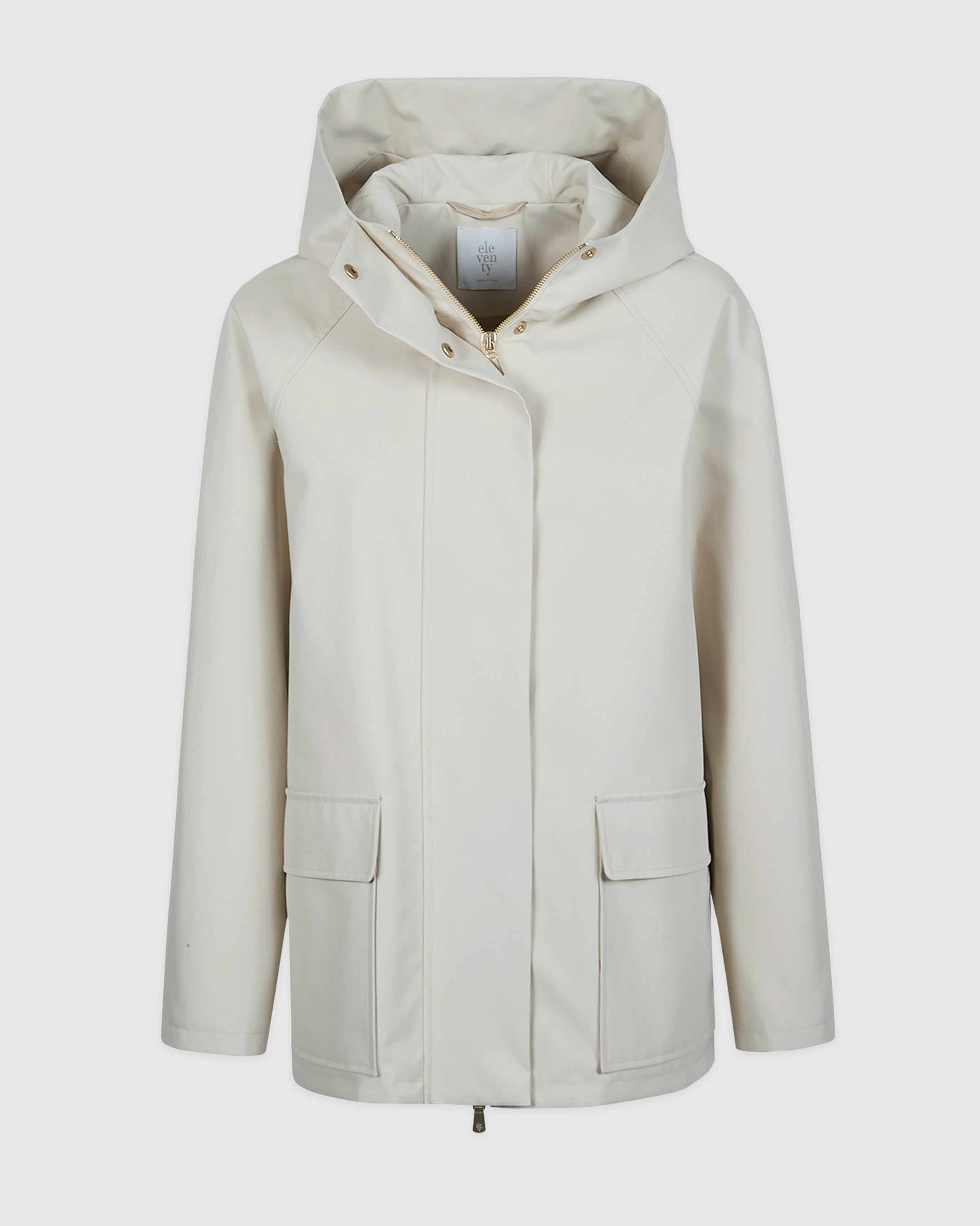 Women's Water-Resistant Cotton Caban Jacket with Hood - 5