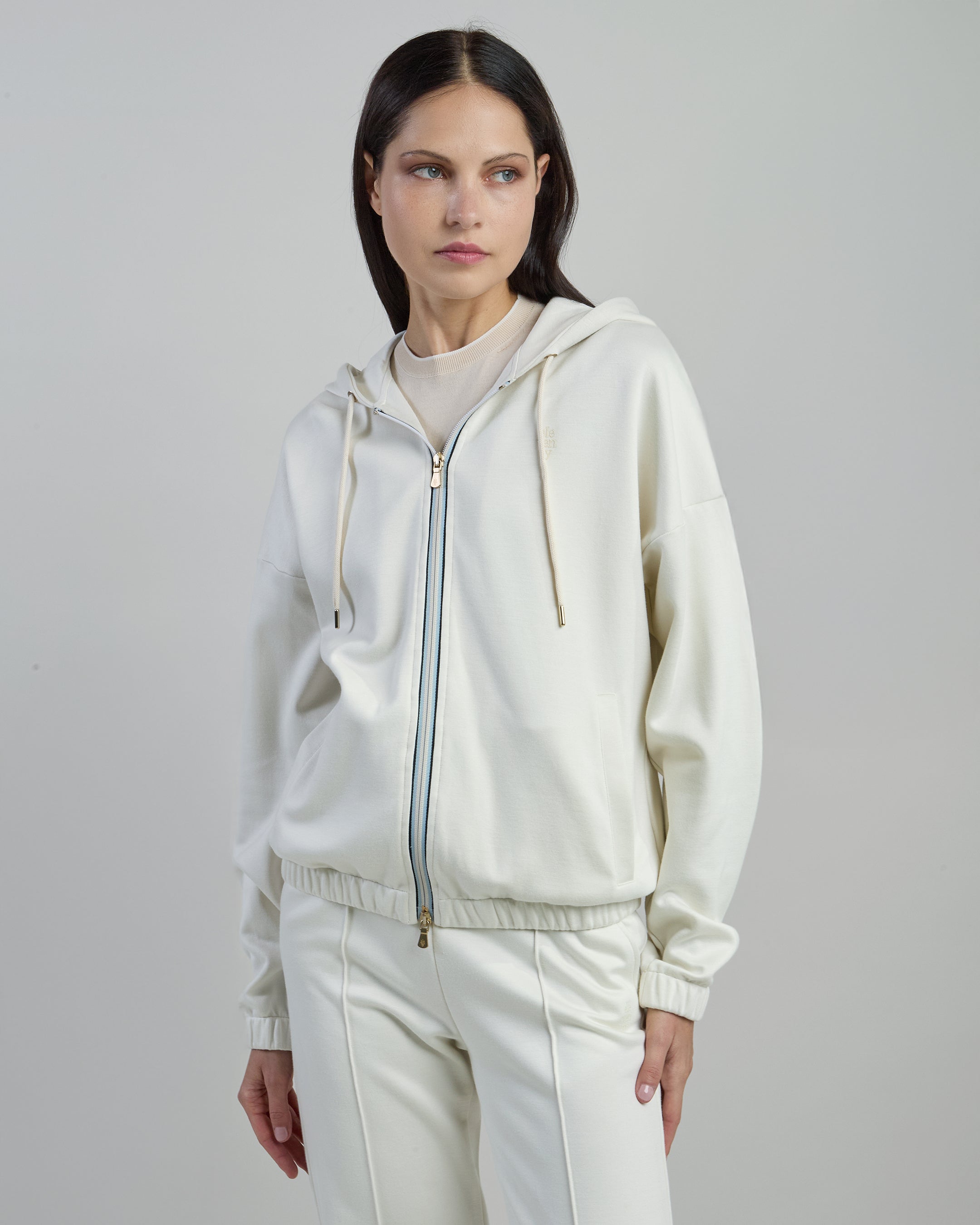 Women's Full Zip Viscose and Cotton Hoodie