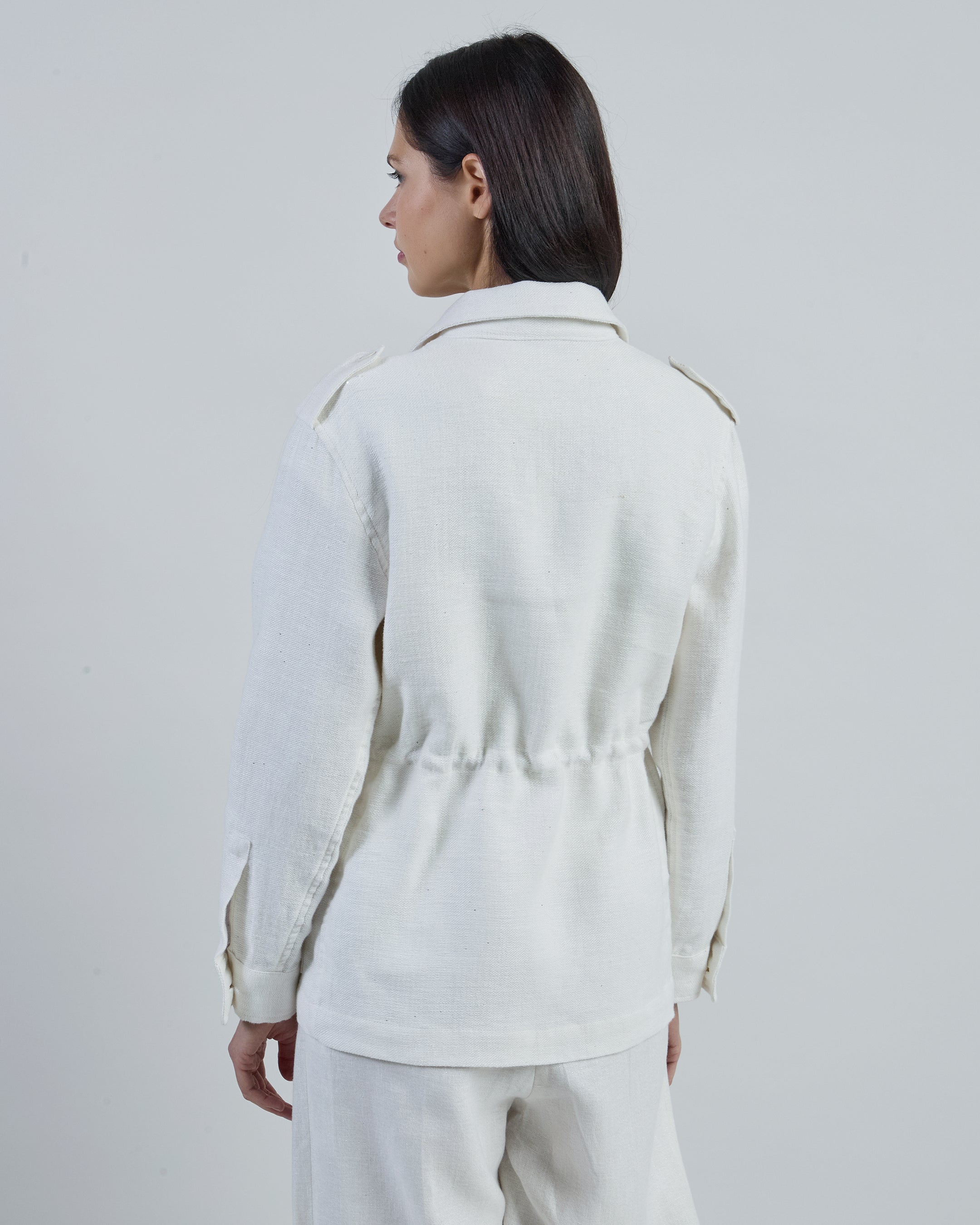 Women's Hemp and Linen Safari Jacket with Pockets alternative