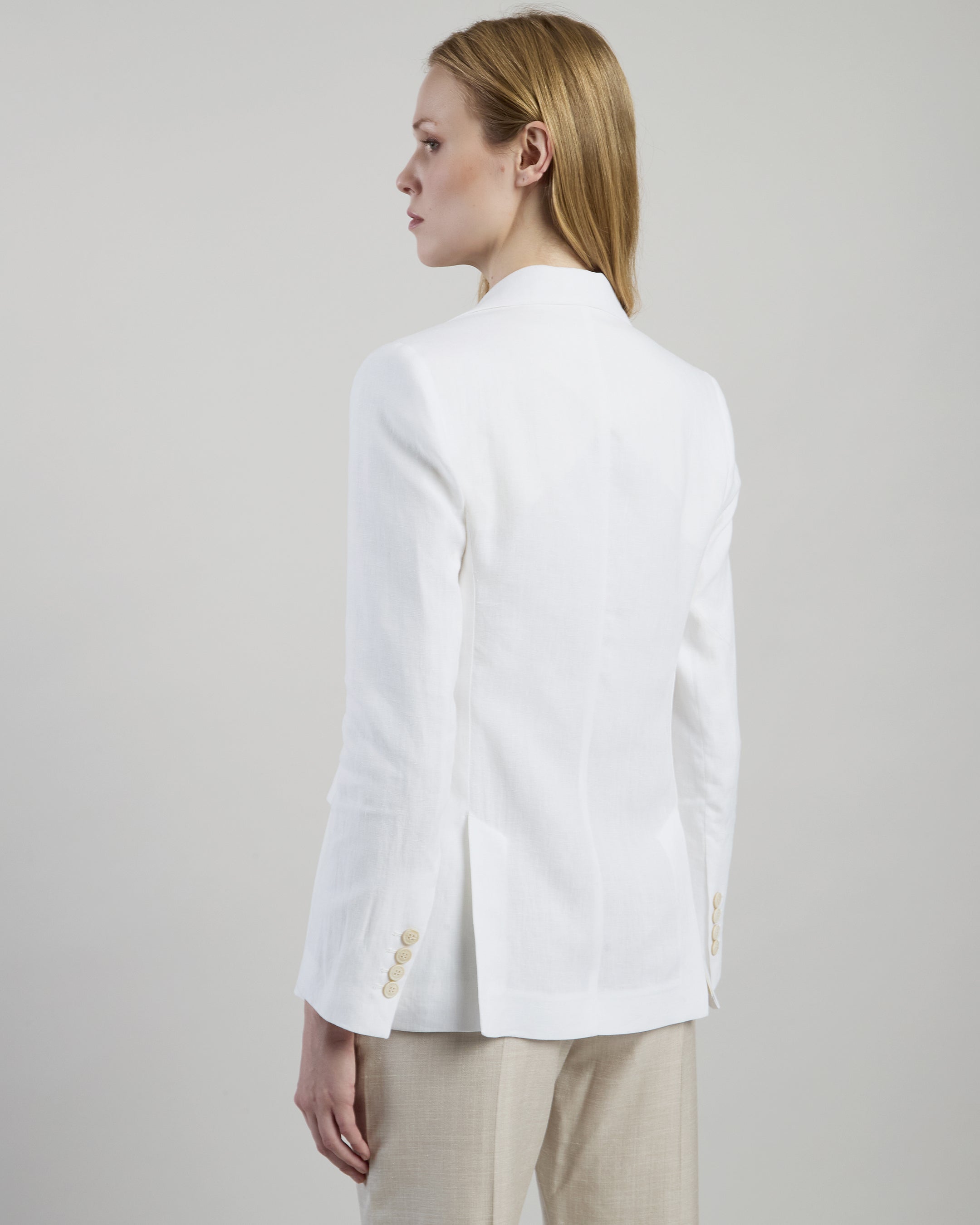 Women's Single-Breasted Linen Jacket for Summer Style - 2