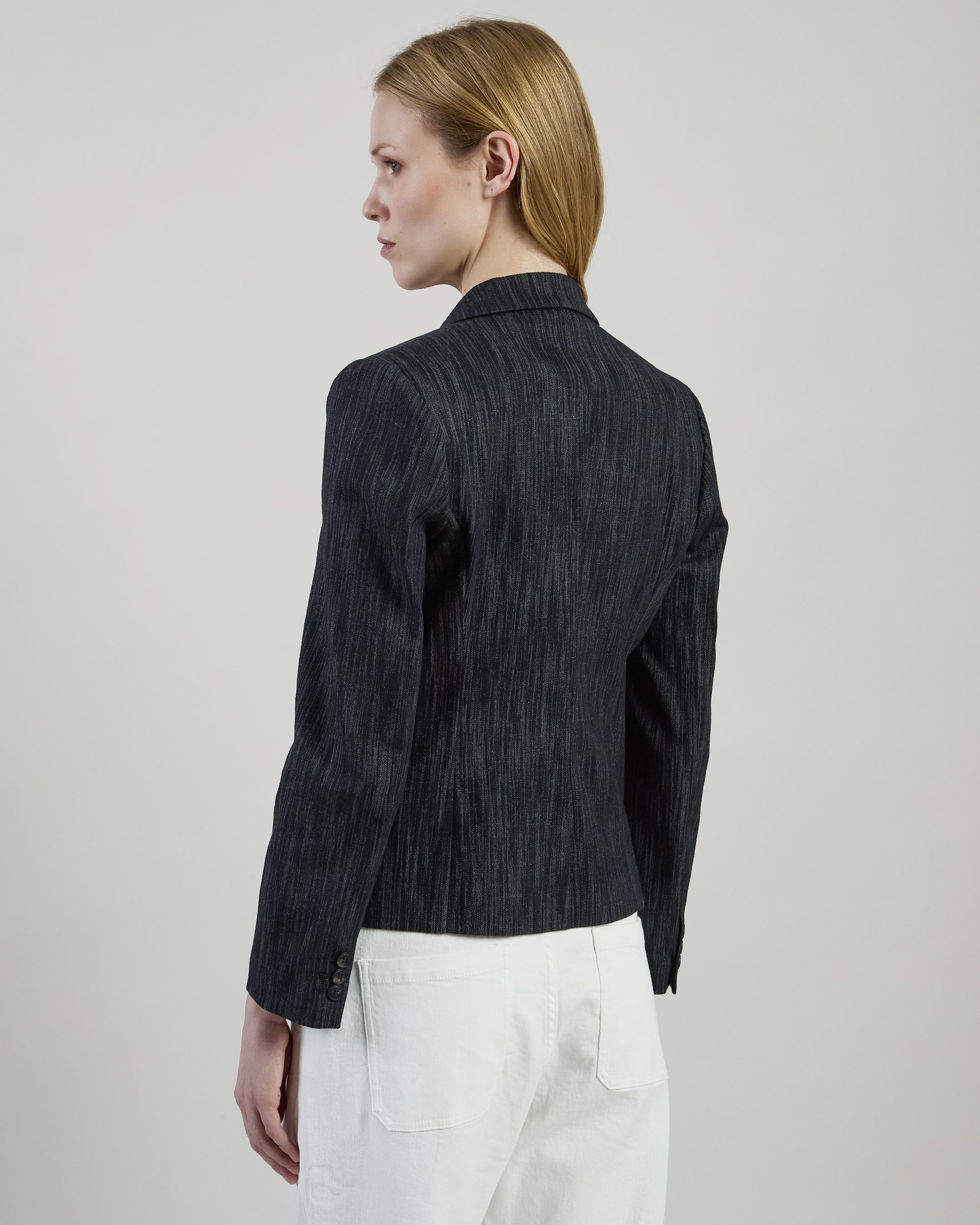 Women's Short Cotton Jacquard and Lurex Jacket - 2