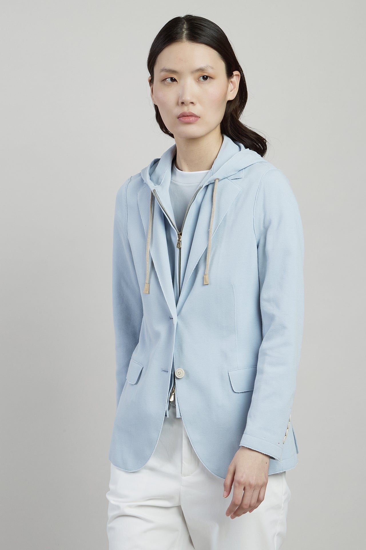 Women's Single-Breasted Stretch Cotton Jacket