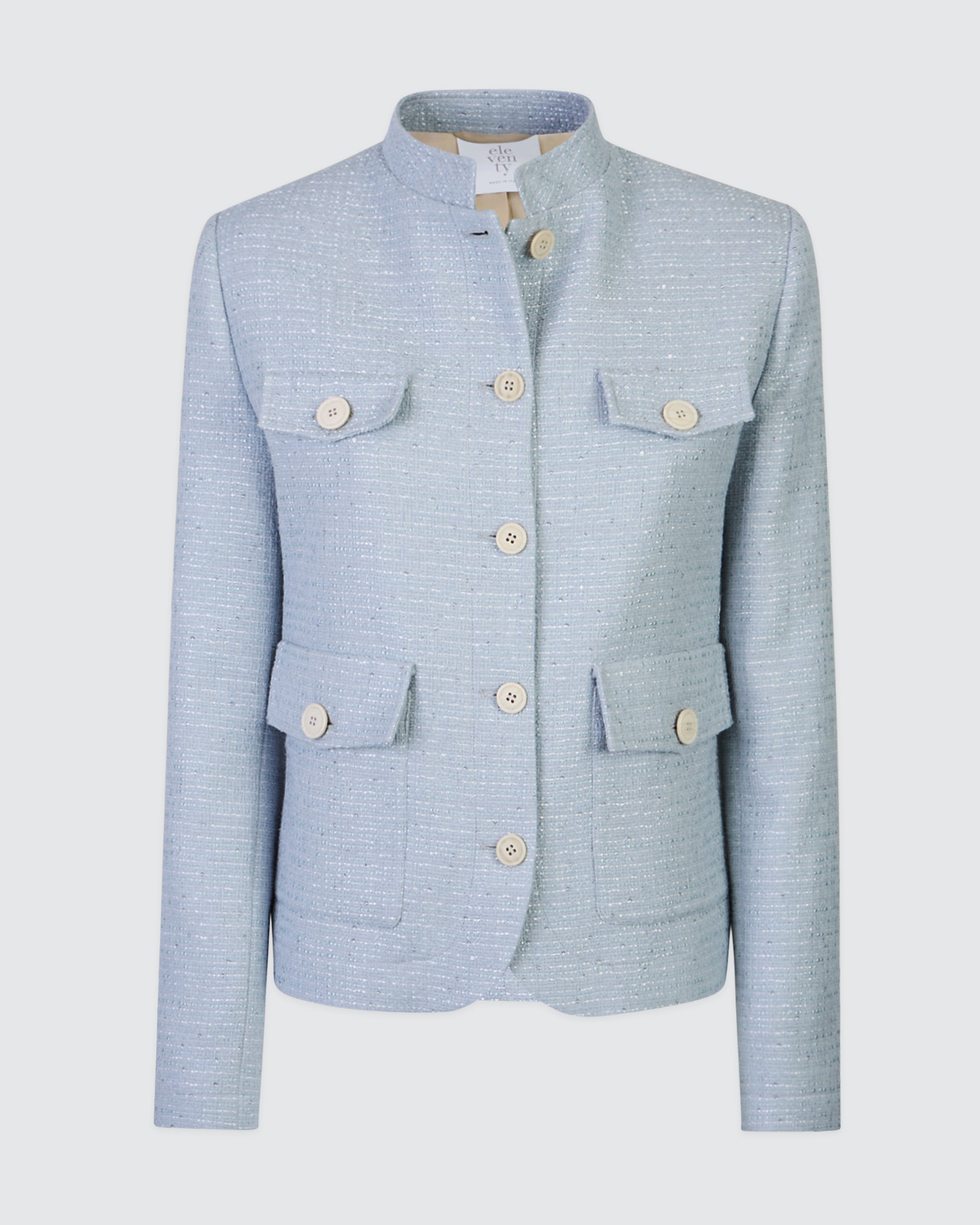 Women's Cotton Bouclé Standing Collar Field Jacket