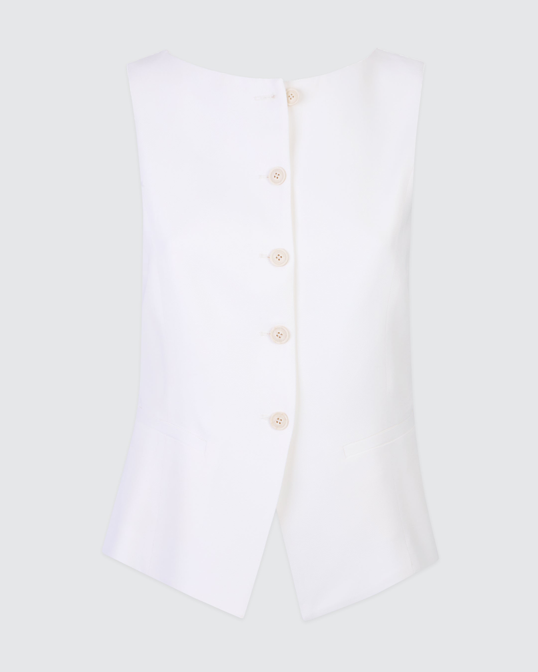 Women's Boat Neck Viscose Vest with Diagonal Weave - 4