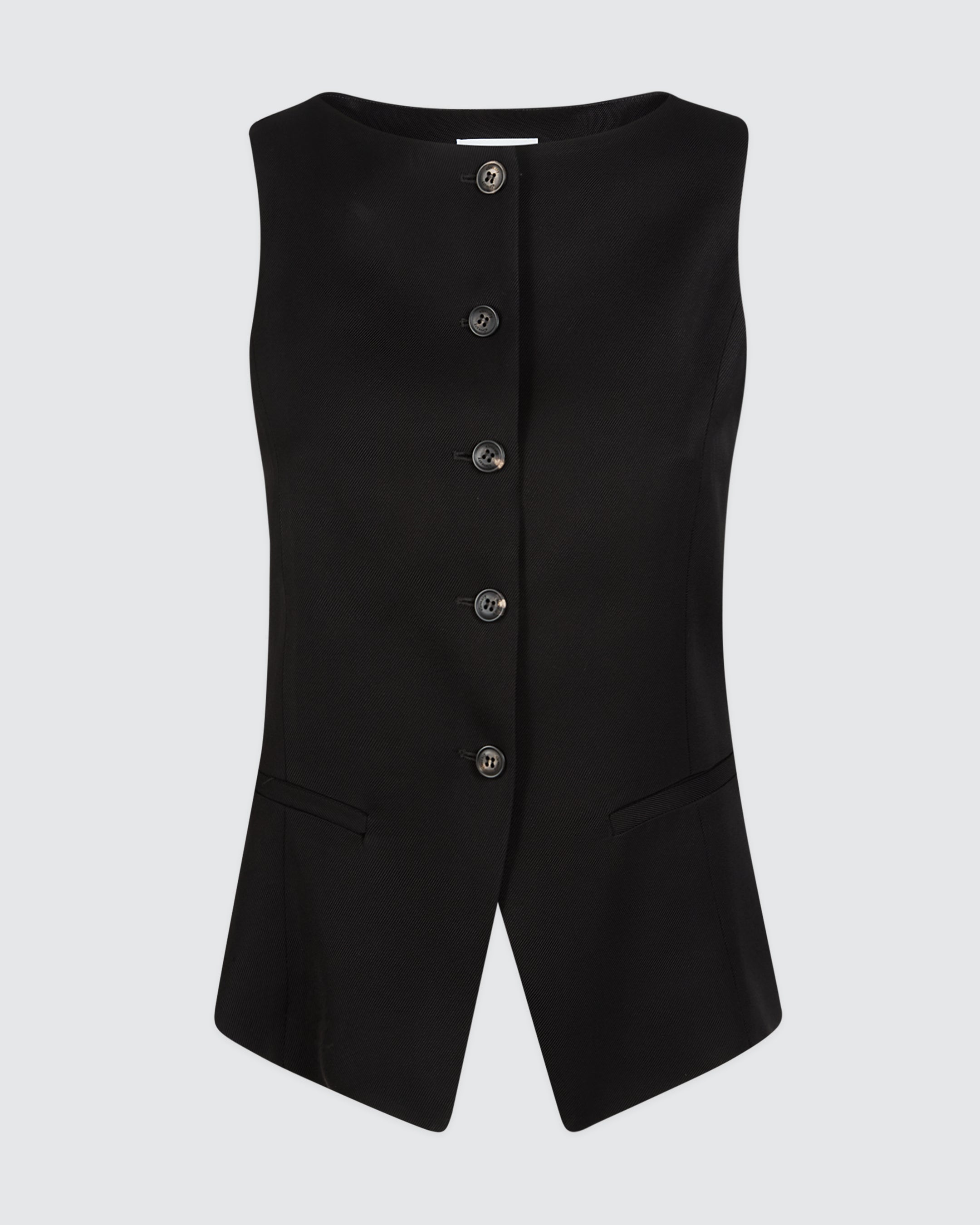 Women's Boat Neck Viscose Vest with Diagonal Weave - 8