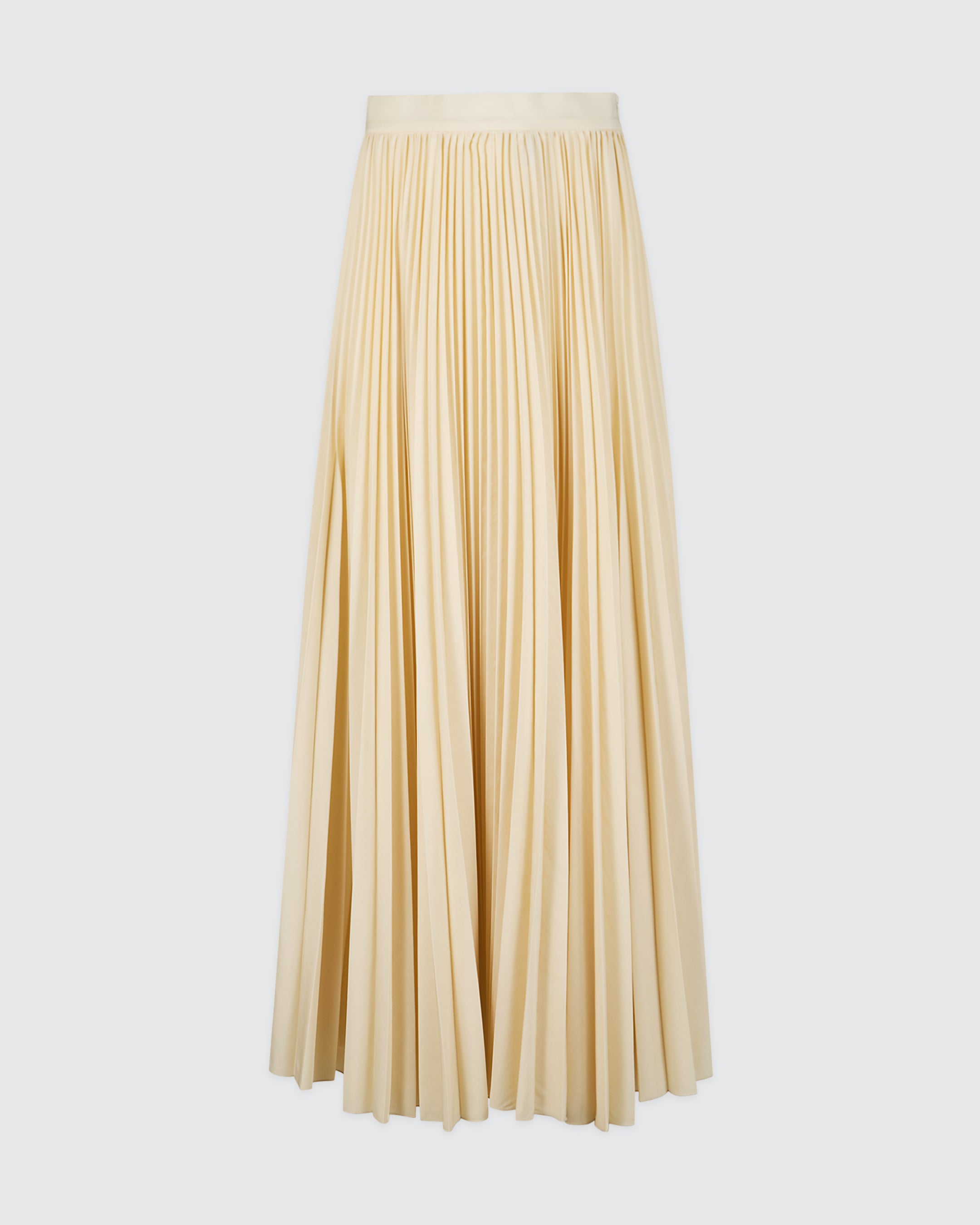 Long Pleated Soleil Skirt in Beige Technical Fabric - 4