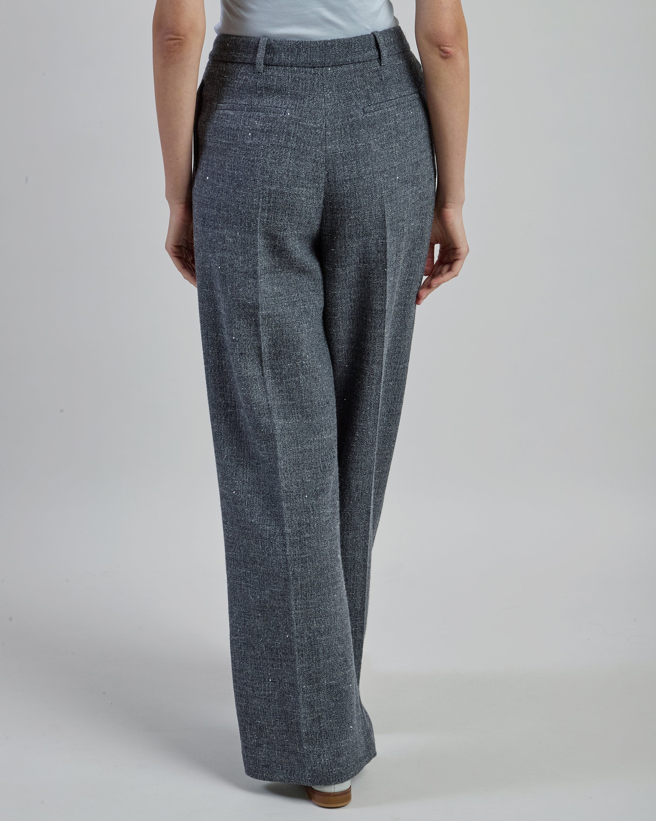 Women's Wool and Linen Trousers with Micro Sequins alternative