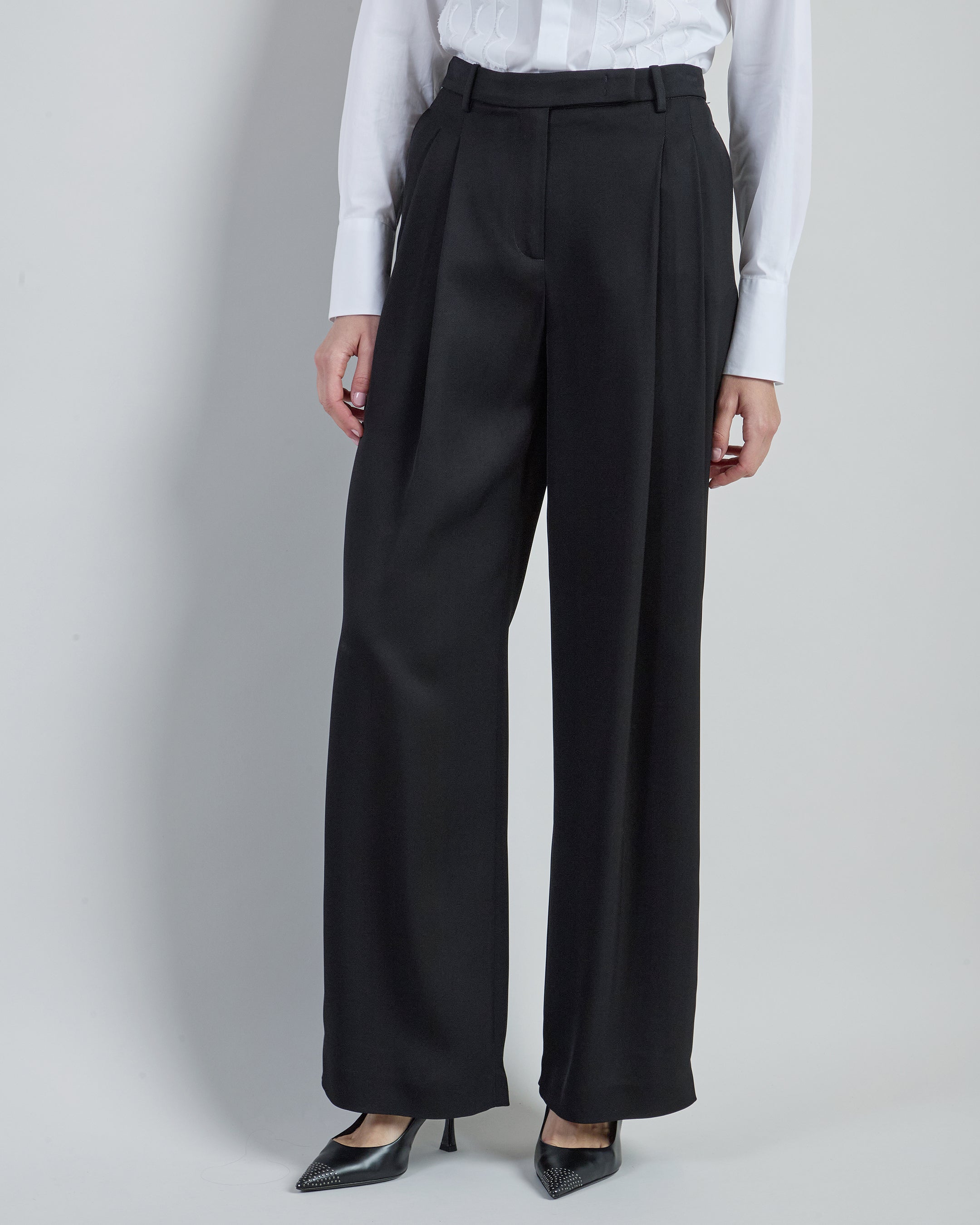 Women's Double Pleated Viscose Trousers
