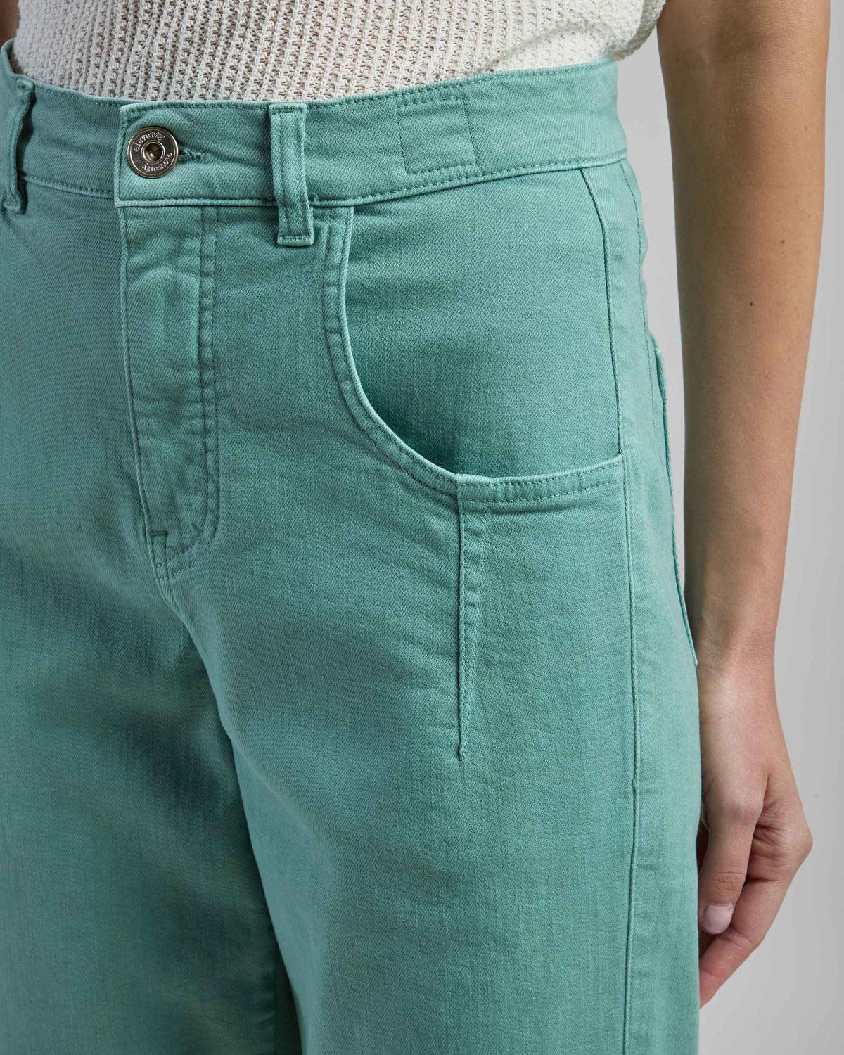 Pantalone Donna in Cotone Stretch con Pinces