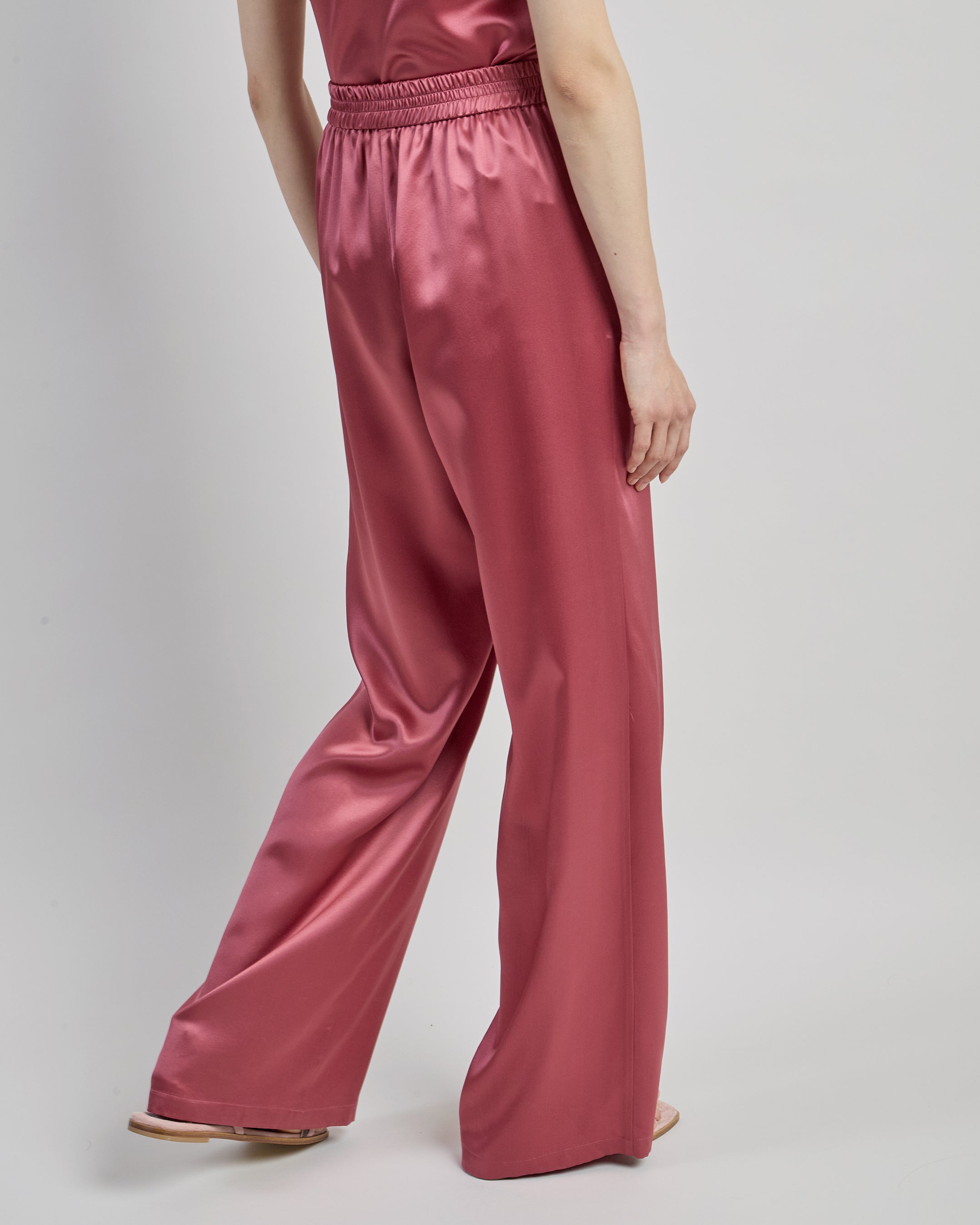 Women's Wide-Leg Comasca Silk Satin Trousers - 2