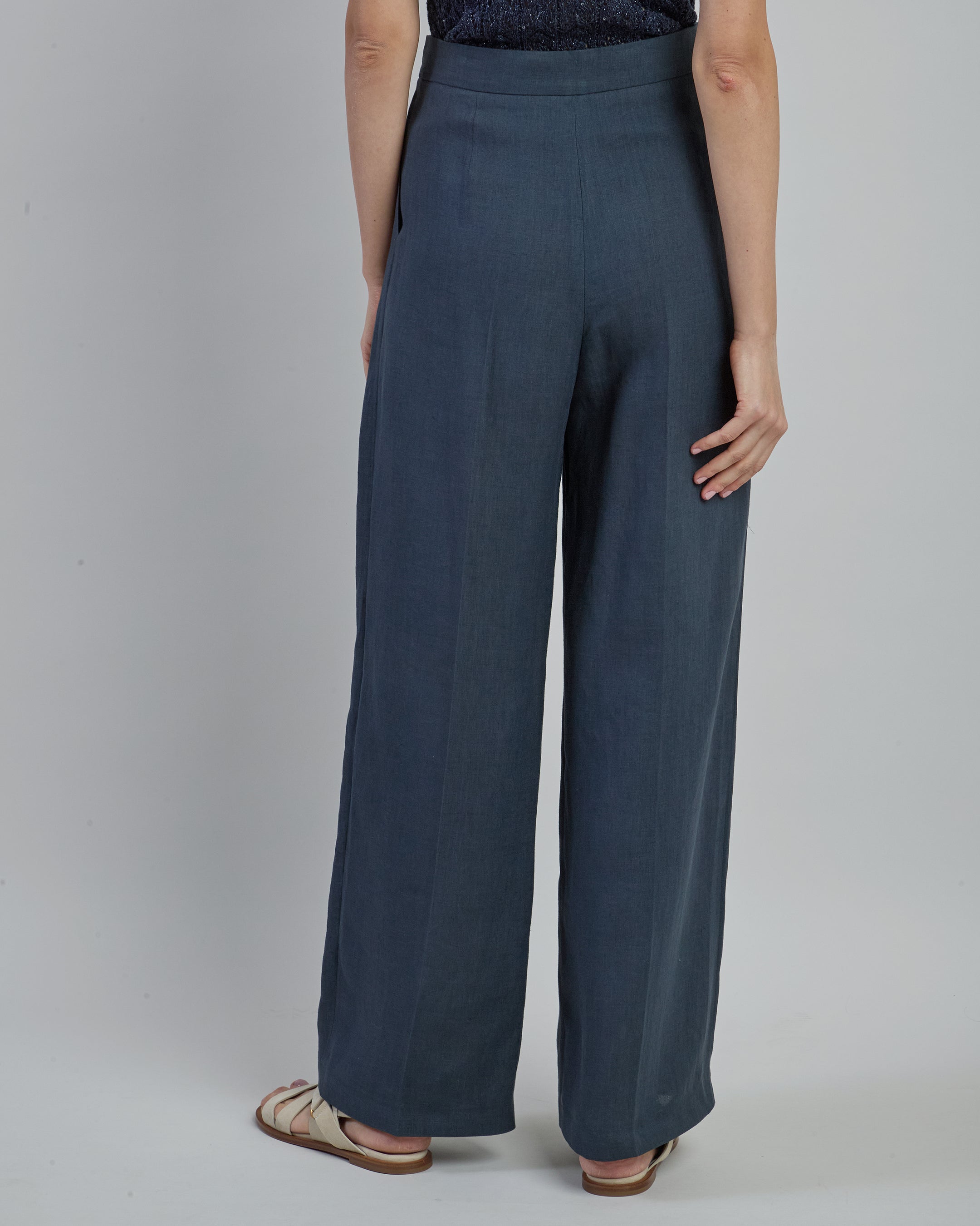 Women's High-Waisted Tailored 100% Linen Summer Pants alternative