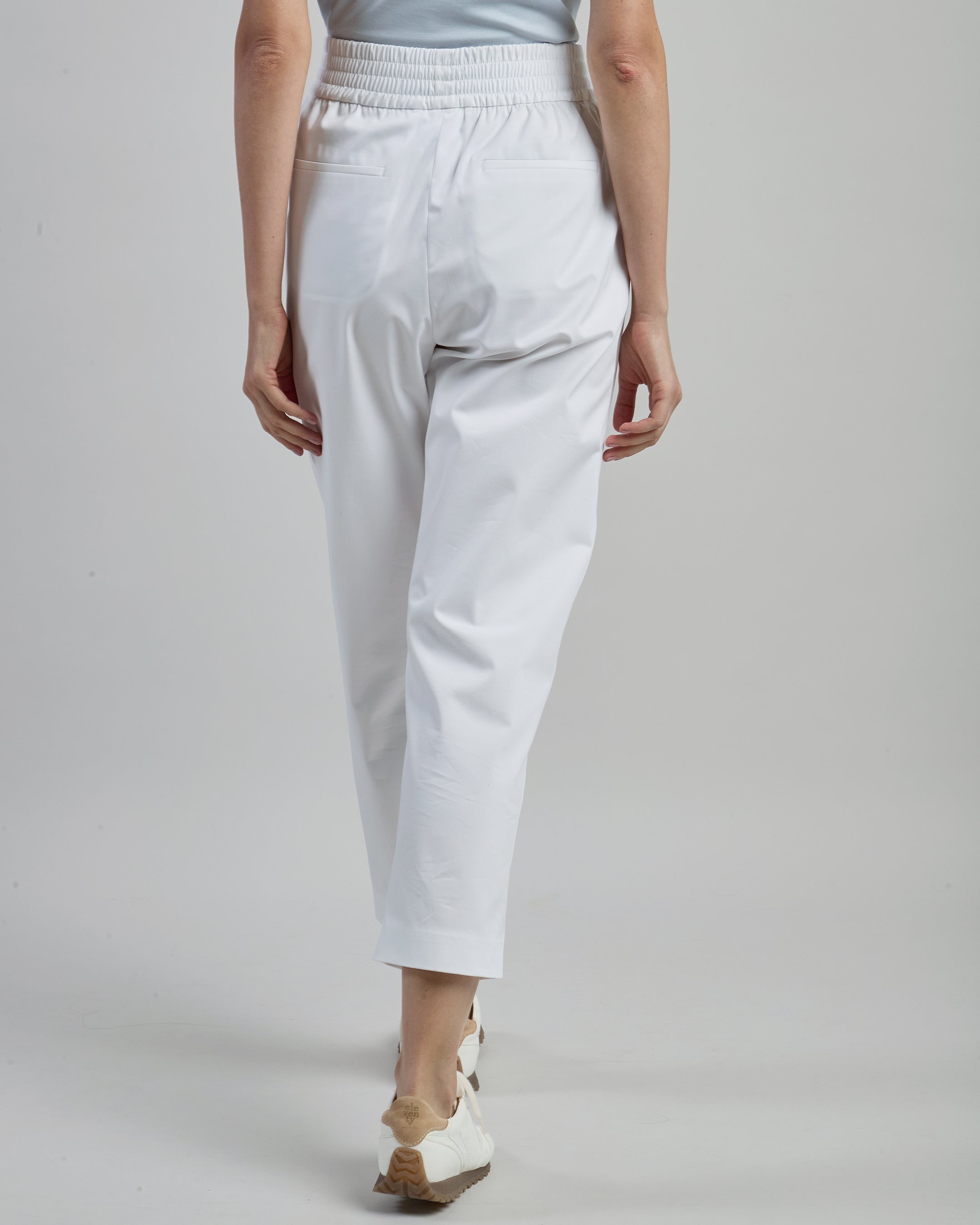Women's Cotton and Lyocell Trousers with Elastic Waist alternative
