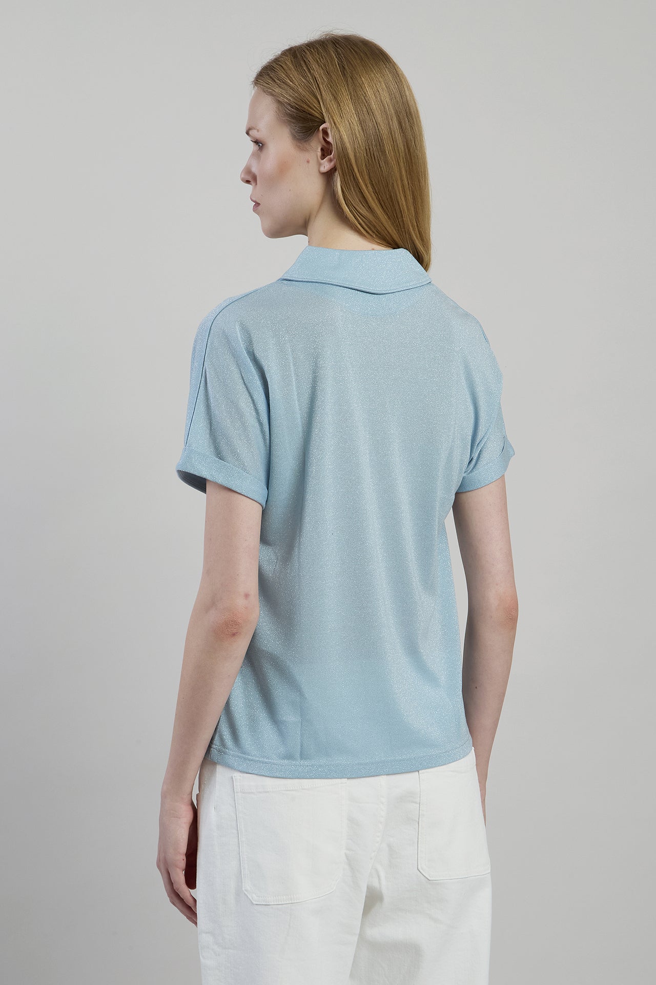 Women's Metallic Jersey Polo Shirts and T-Shirts - 2