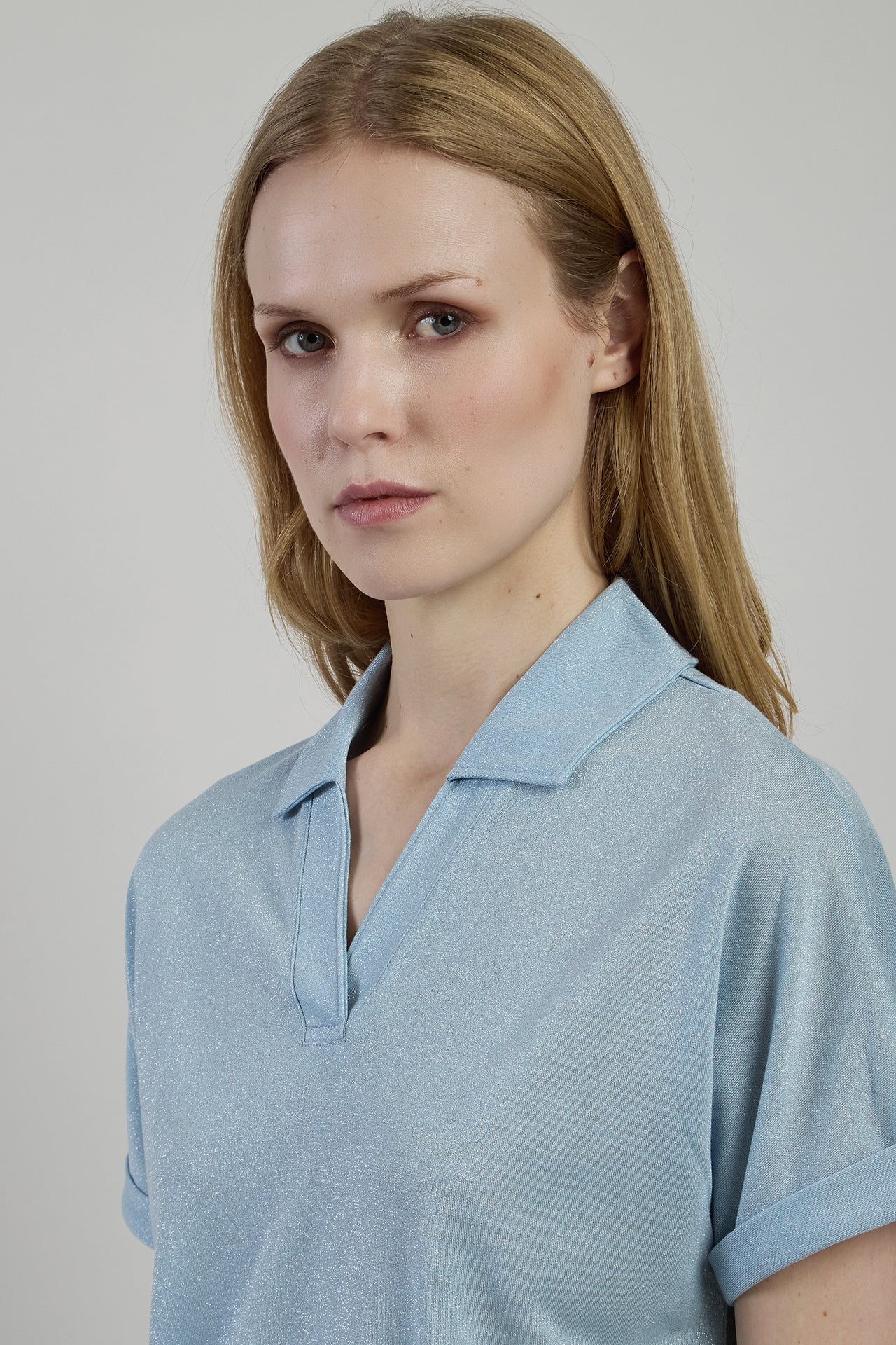 Women's Metallic Jersey Polo Shirts and T-Shirts - 3