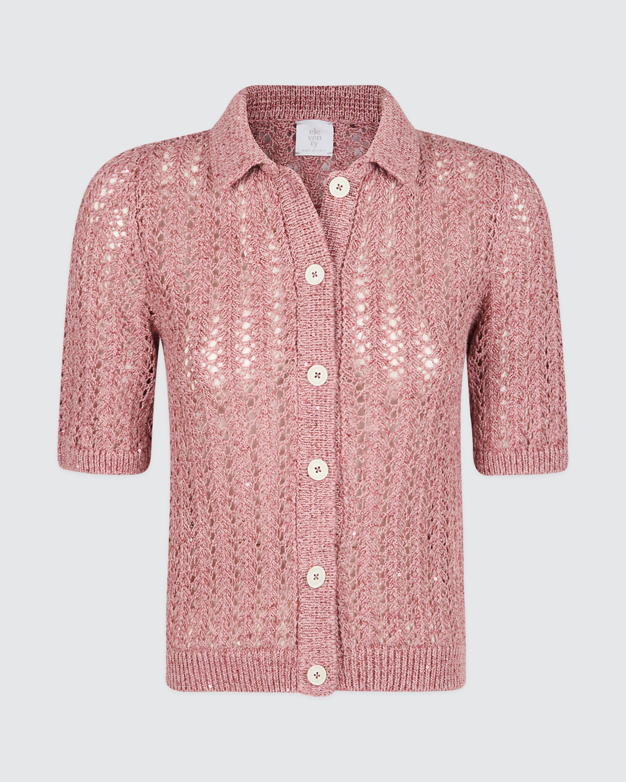 Women's Cotton Linen Knitted Shirt with Sequins