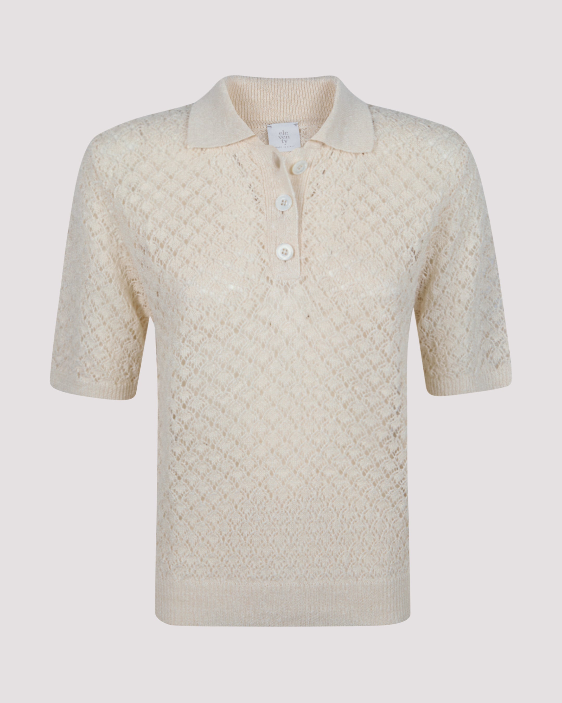 Linen and Silk Knitted Polo Shirt with Exclusive Stitch - 4