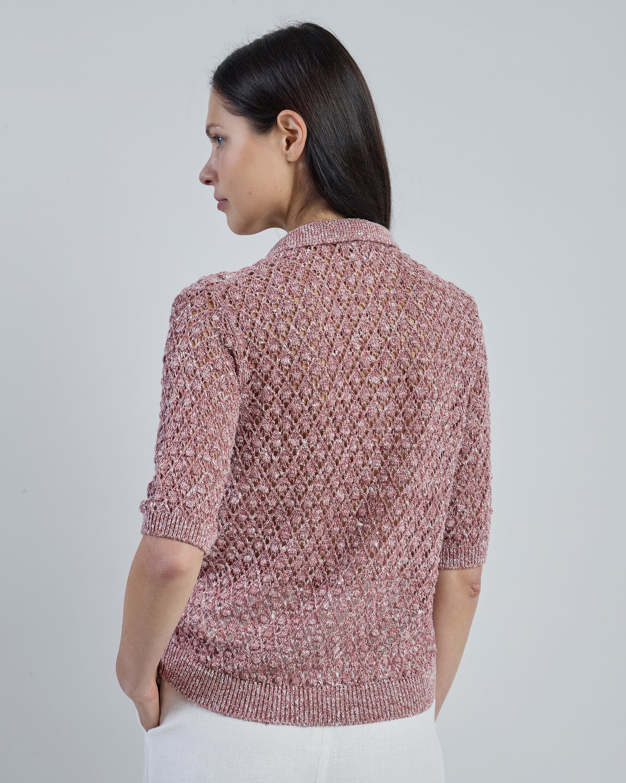 Women's Linen Cotton and Silk Knitted Overshirt alternative