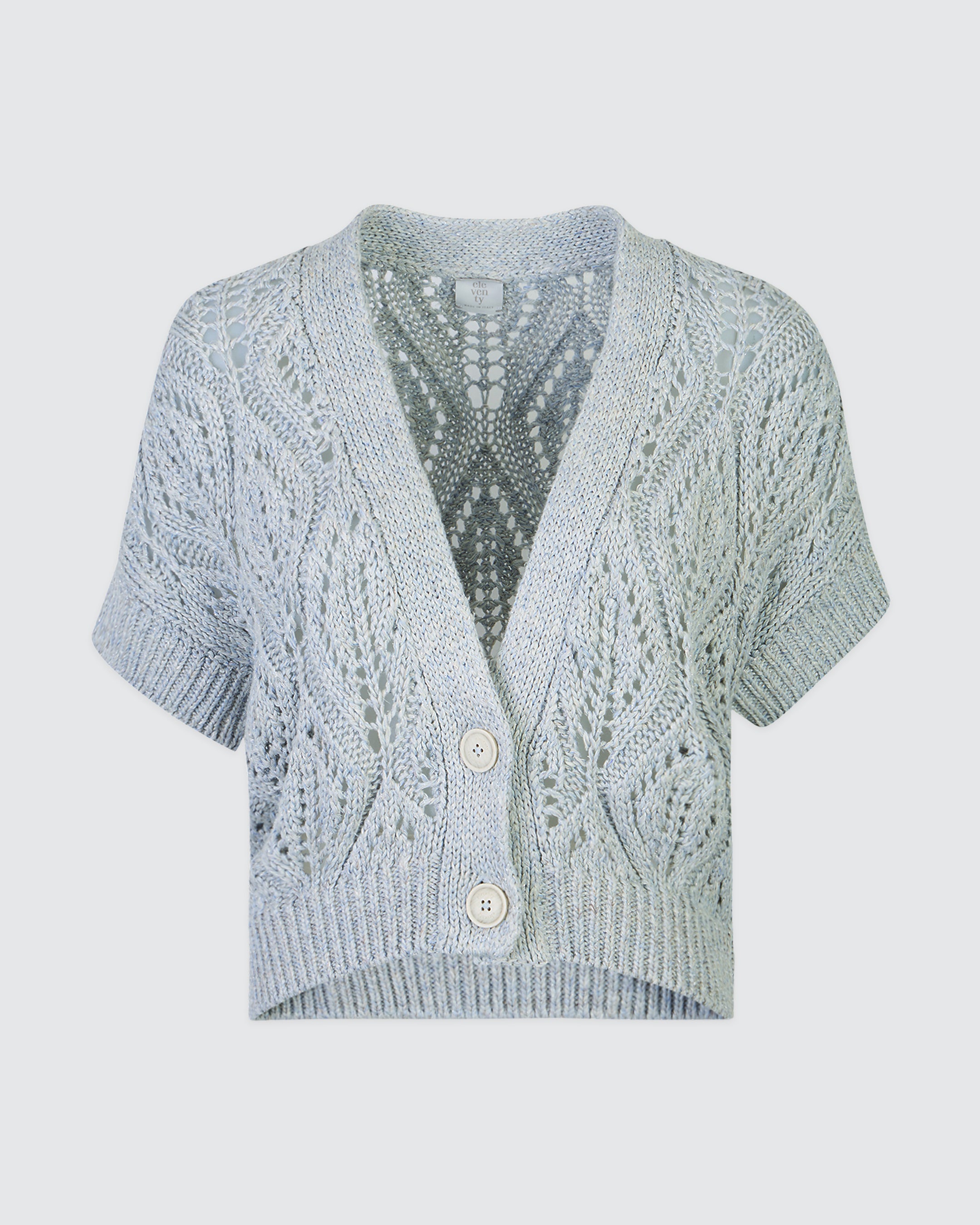 Women's Linen Cotton Silk Short Sleeve V-Neck Cardigan - 8