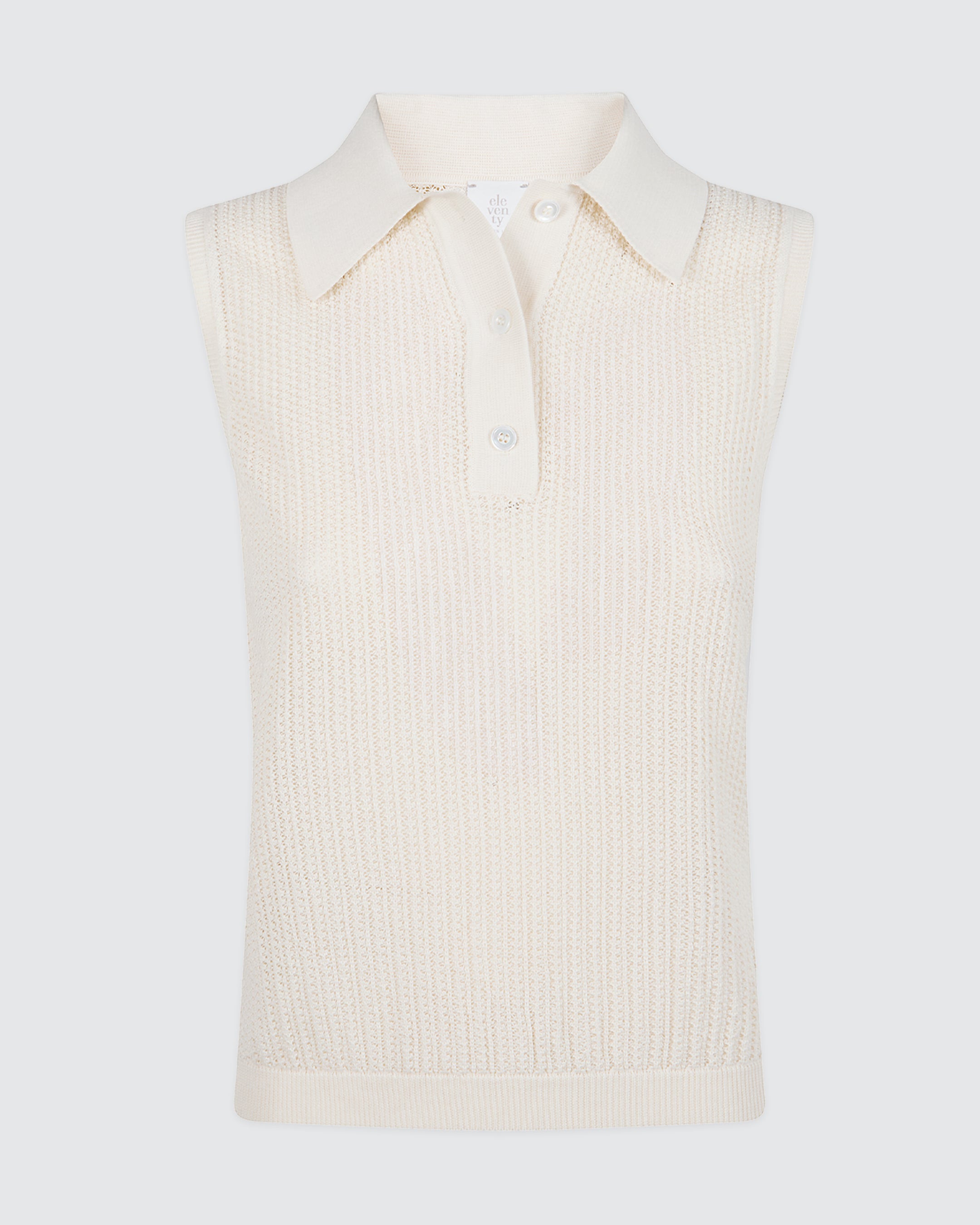 Women's Sleeveless Organic Cotton Knitted Polo - 4