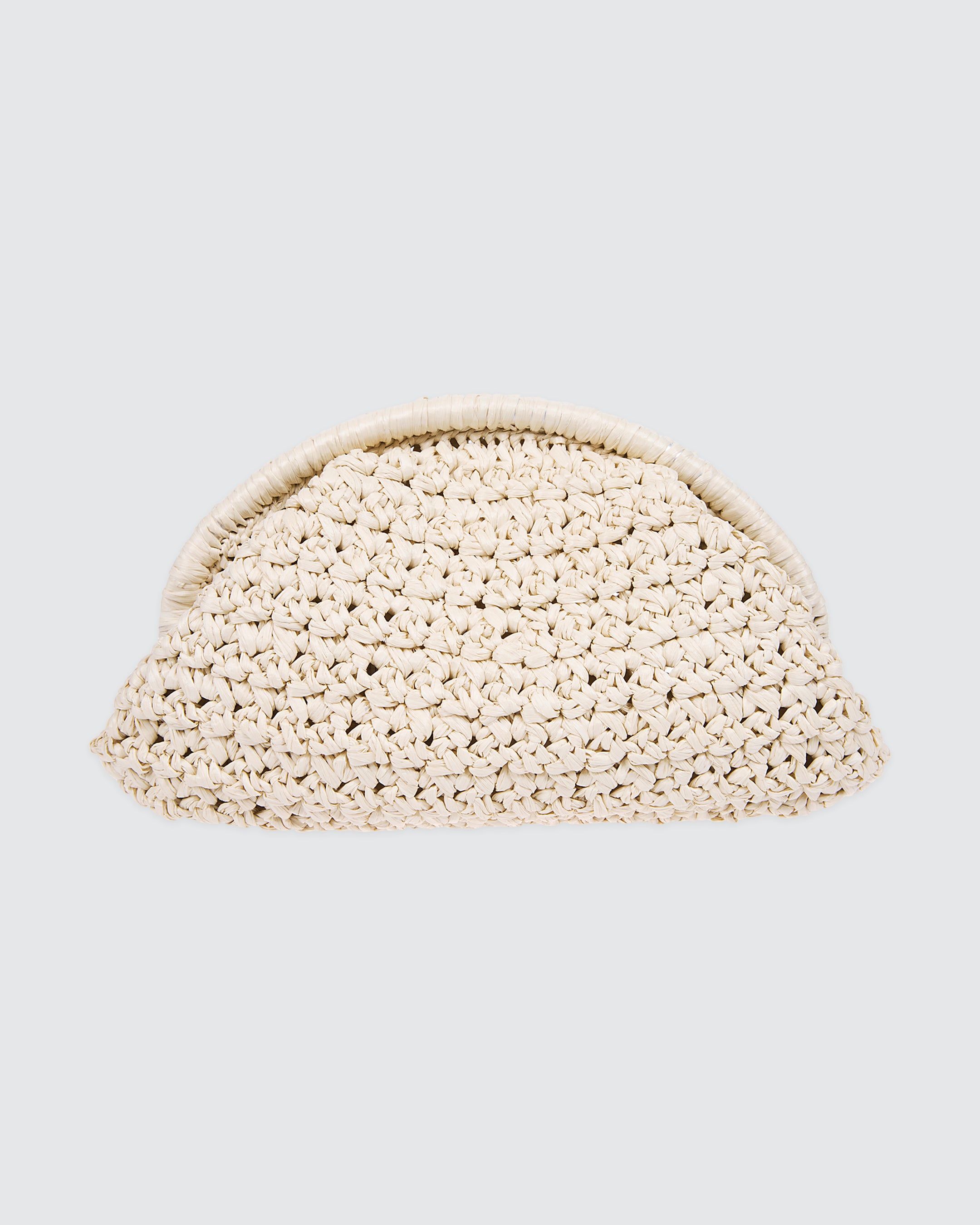Hand-Woven Natural Raffia Clutch Bag for Women