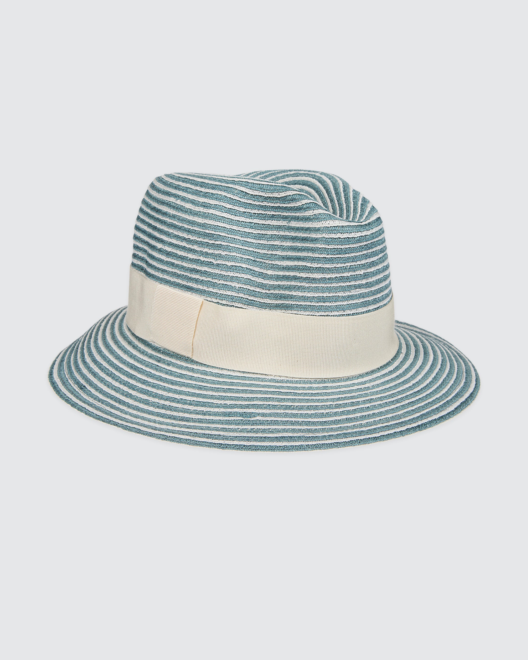Two-Tone Hemp Hat with Contrasting Grosgrain Band