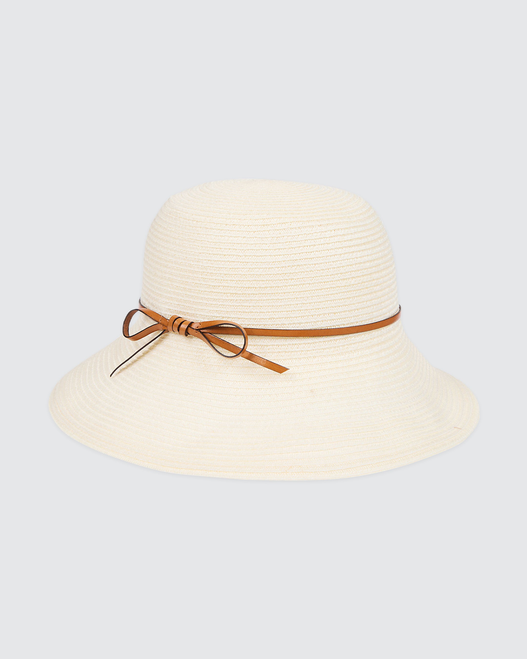 Women's Woven Hemp Hat with Contrasting Ribbon Detail