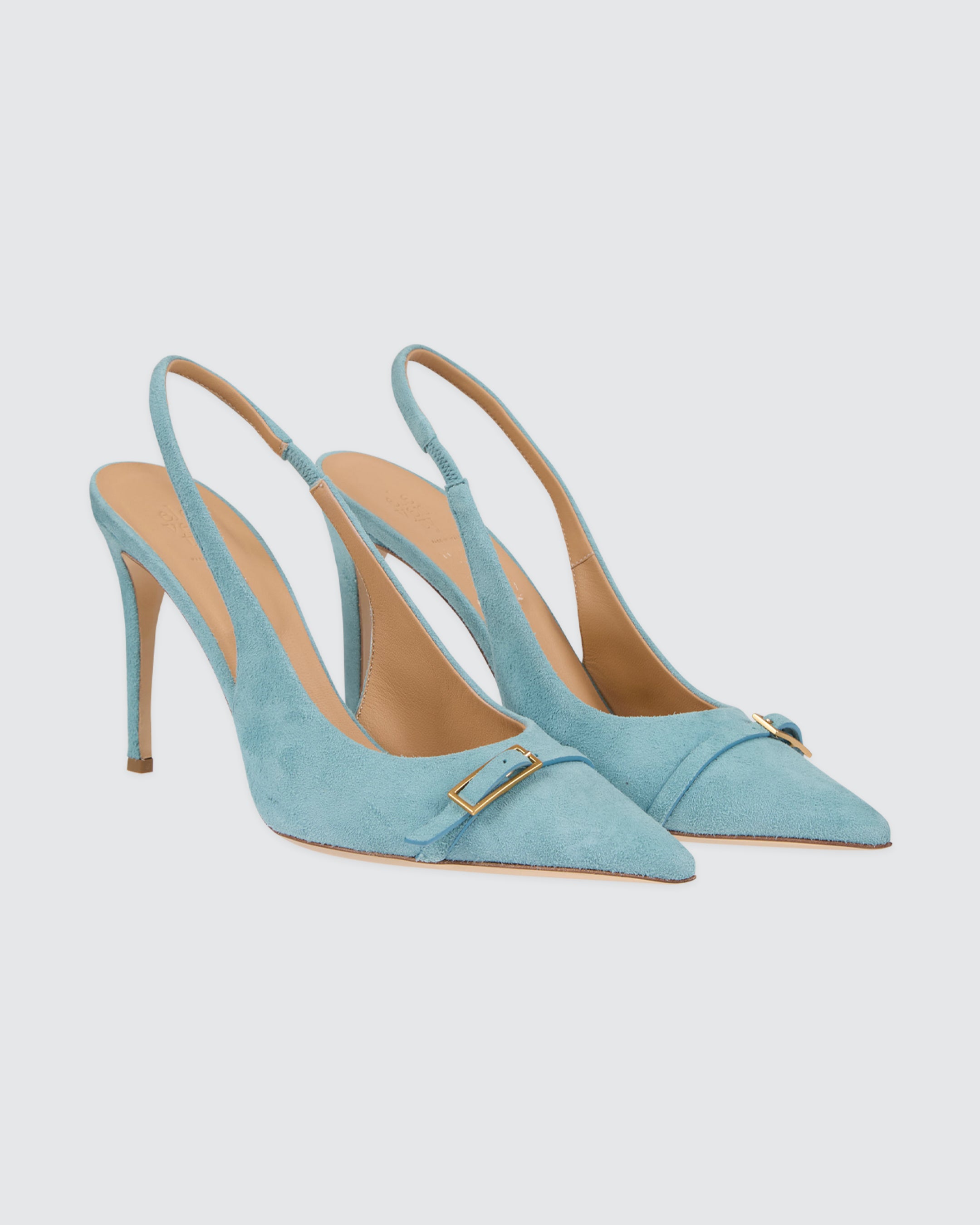 Pointed-Toe Suede Pumps with 9 cm Heel