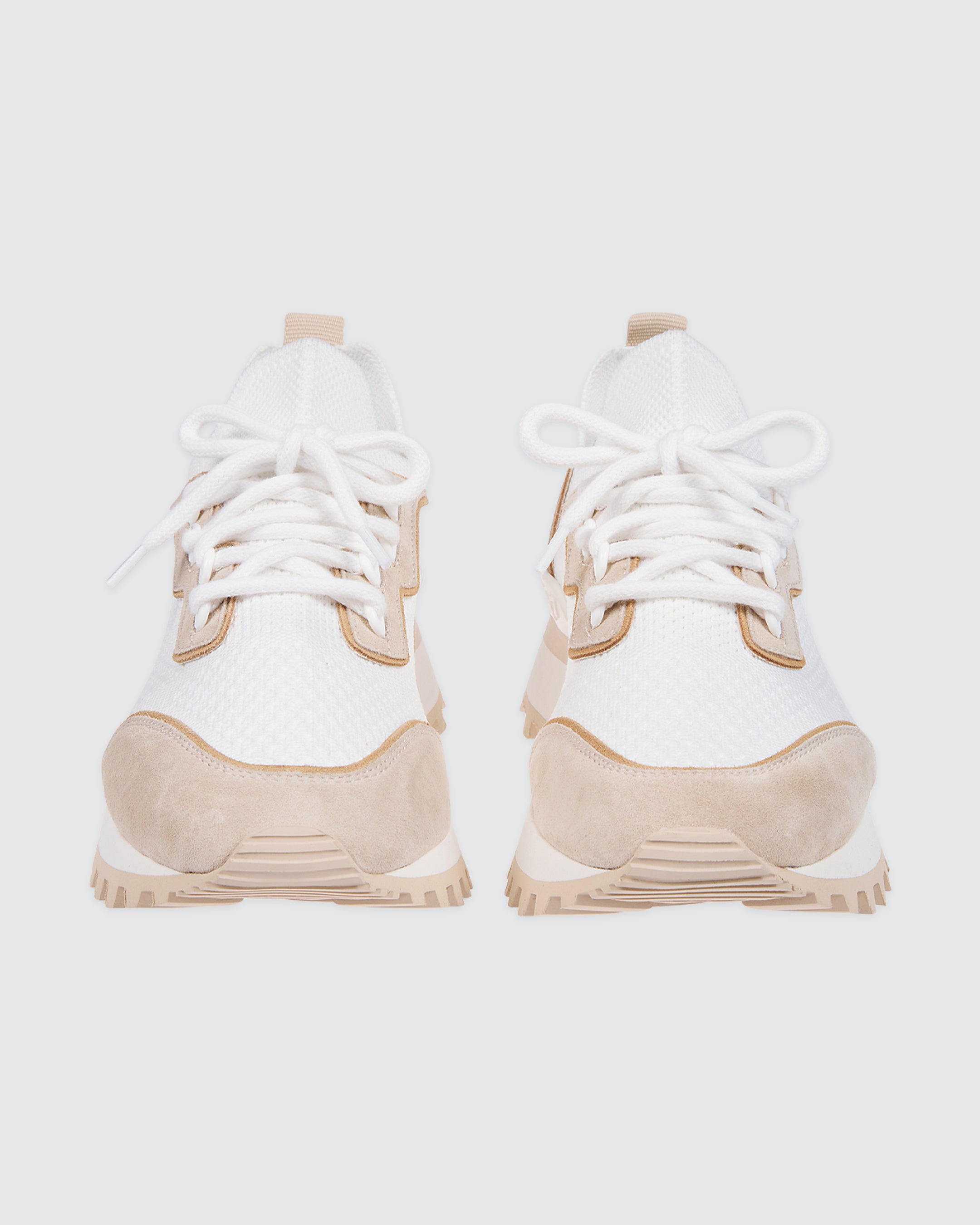 Women's mesh and leather running sneakers - 1