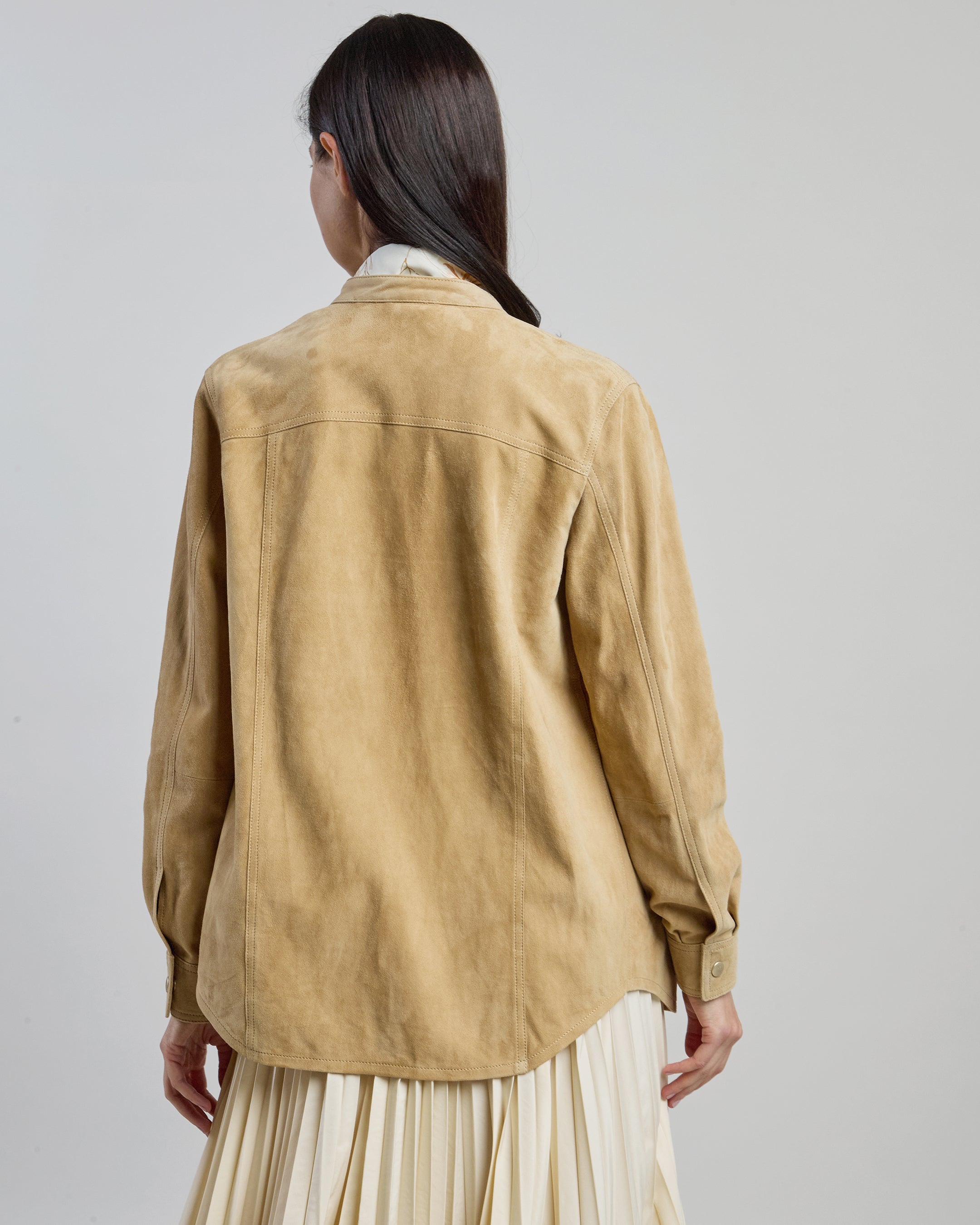 Women's Lightweight Lambskin Suede Western-Style Shirt - 2