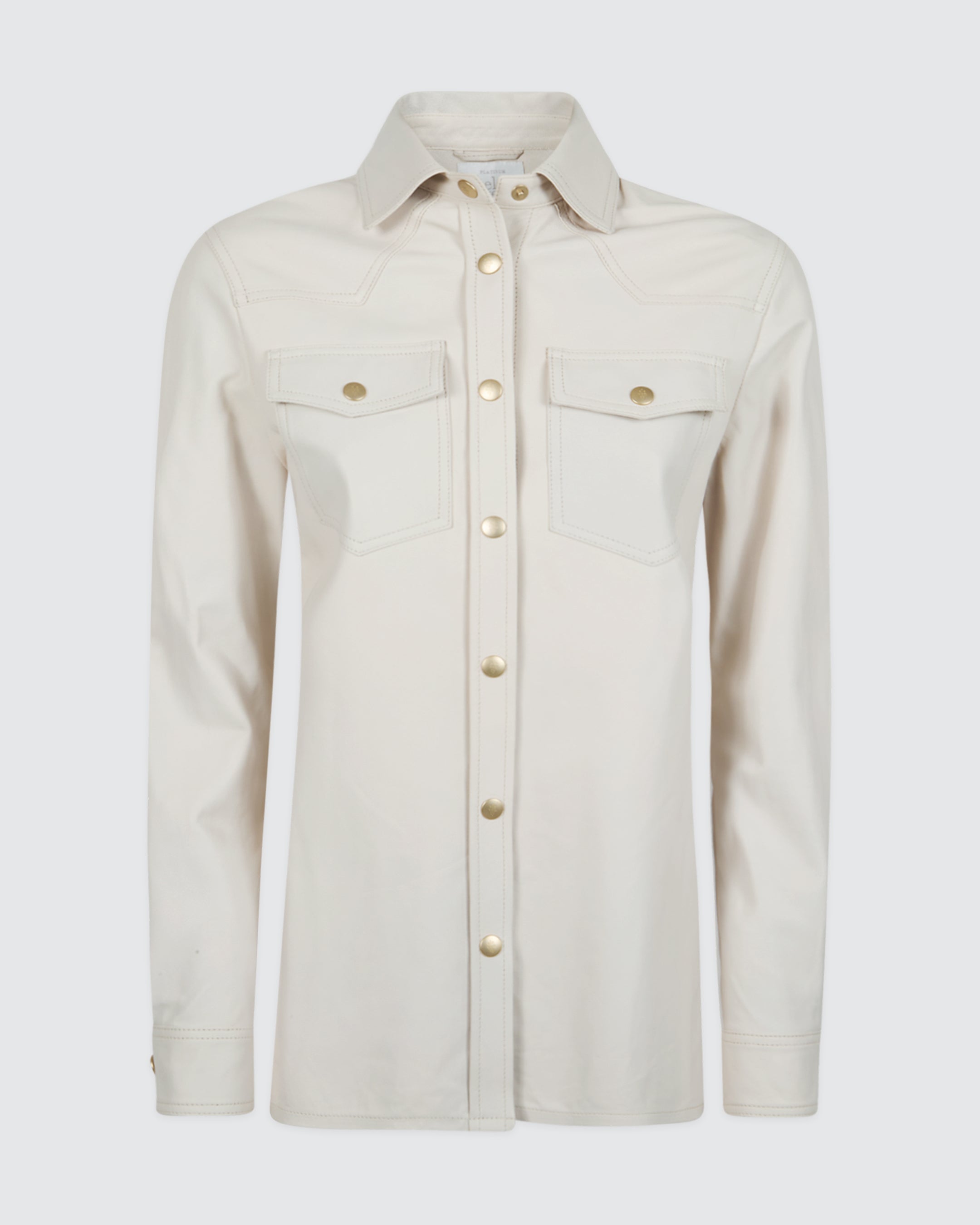 Women's Western-Style Nappa Lambskin and Suede Shirt