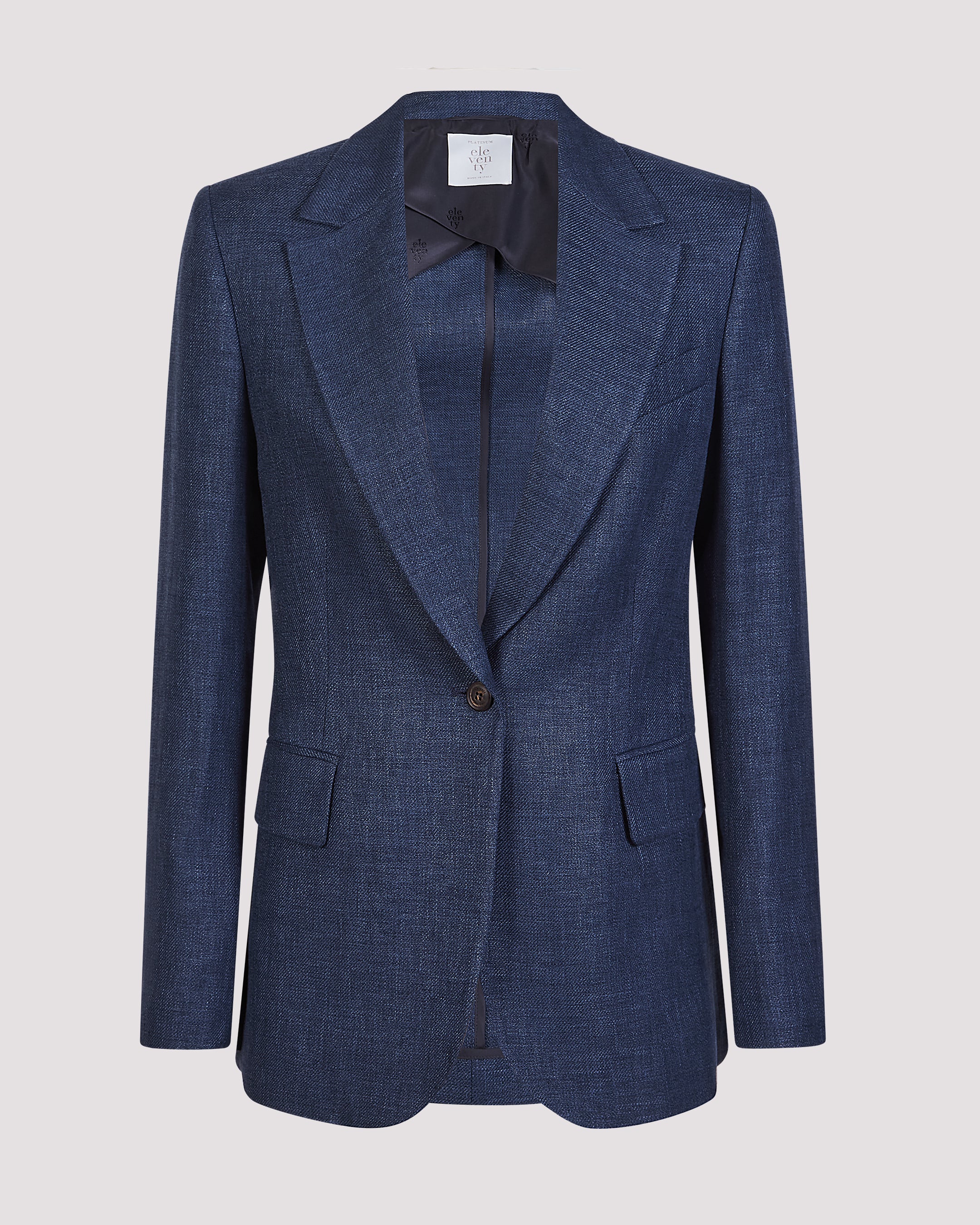 Women's Single-Breasted Linen Wool and Silk Jacket