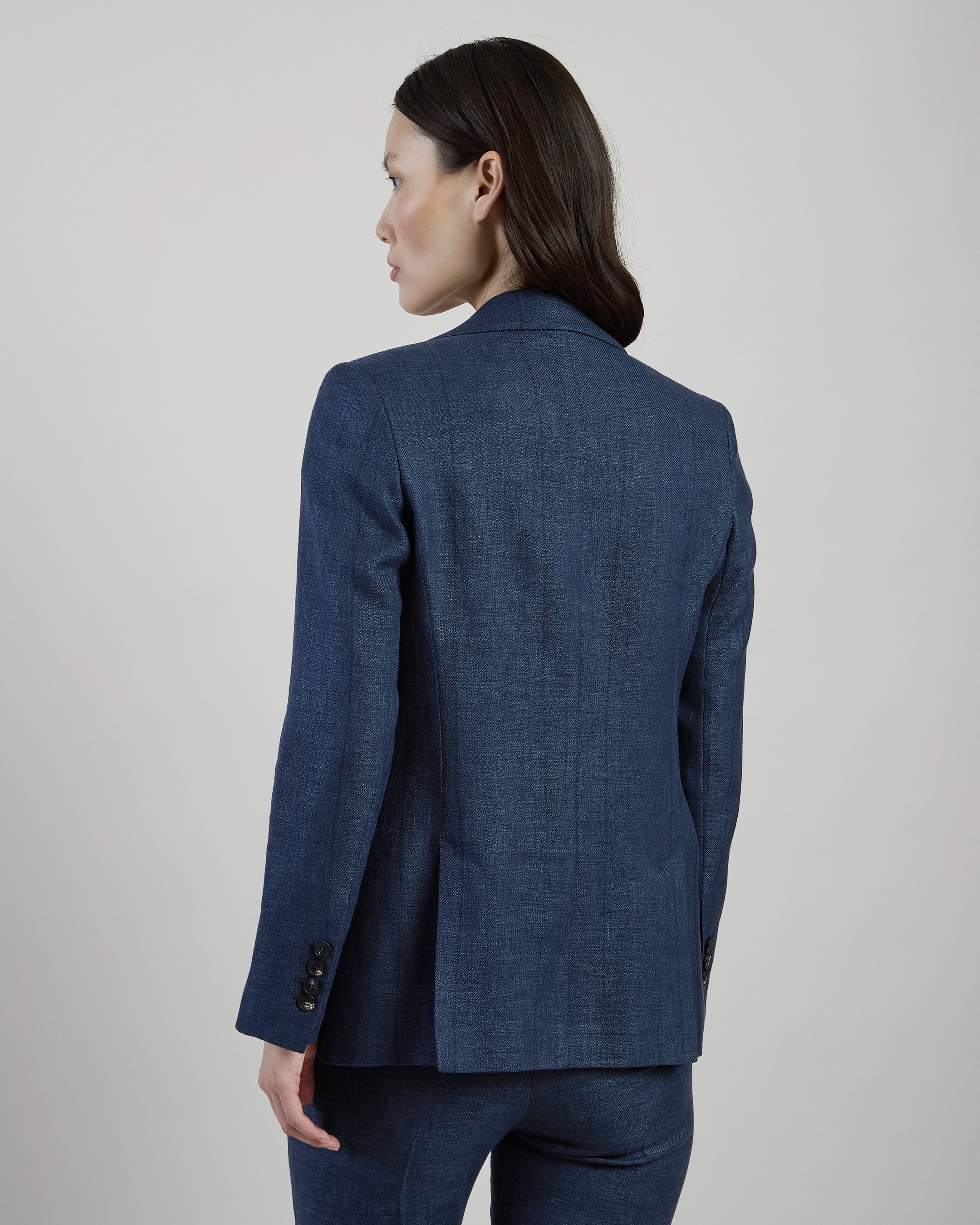 Women's Single-Breasted Linen, Wool and Silk Jacket alternative