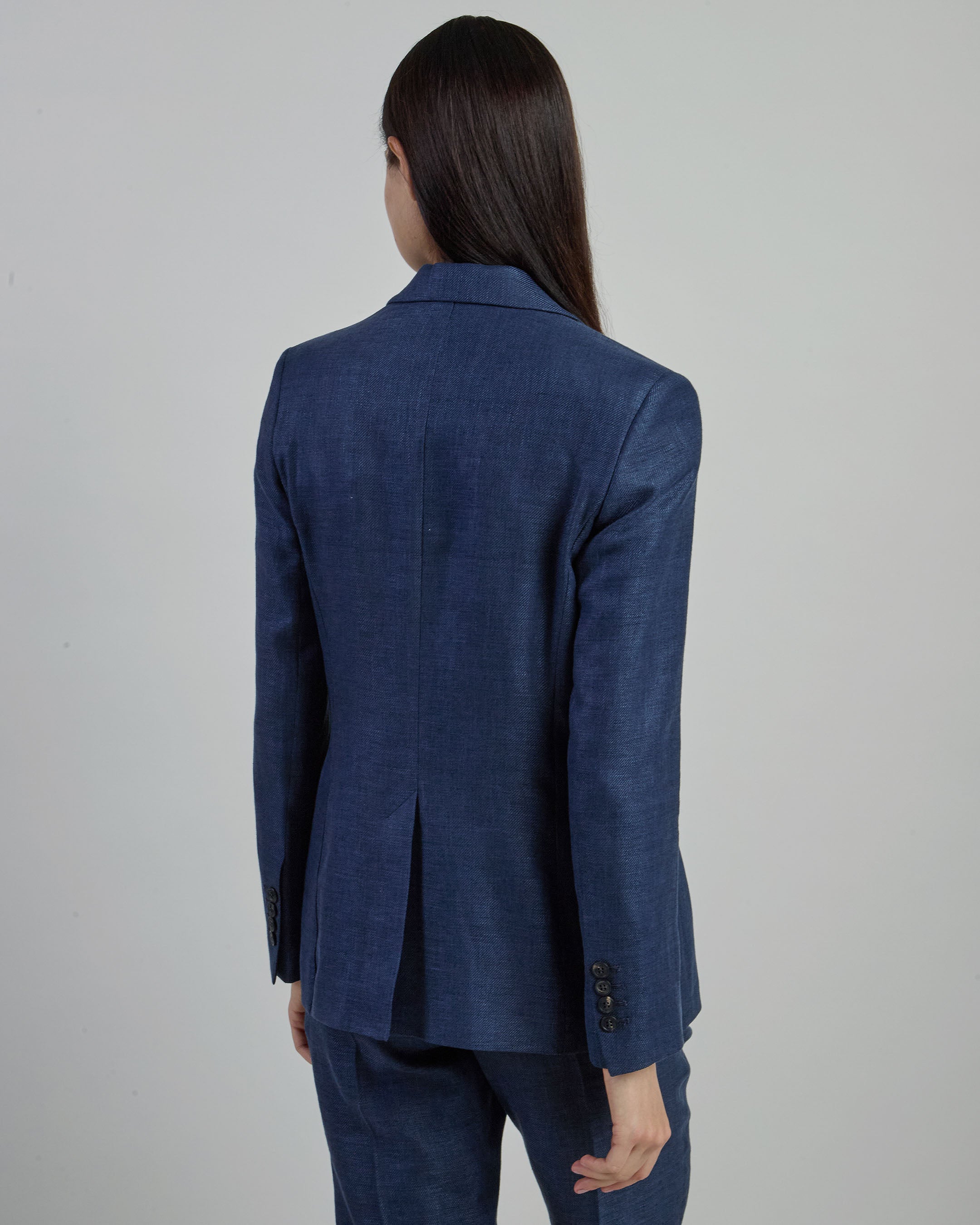 Women's Single-Breasted Linen Wool and Silk Jacket - 2