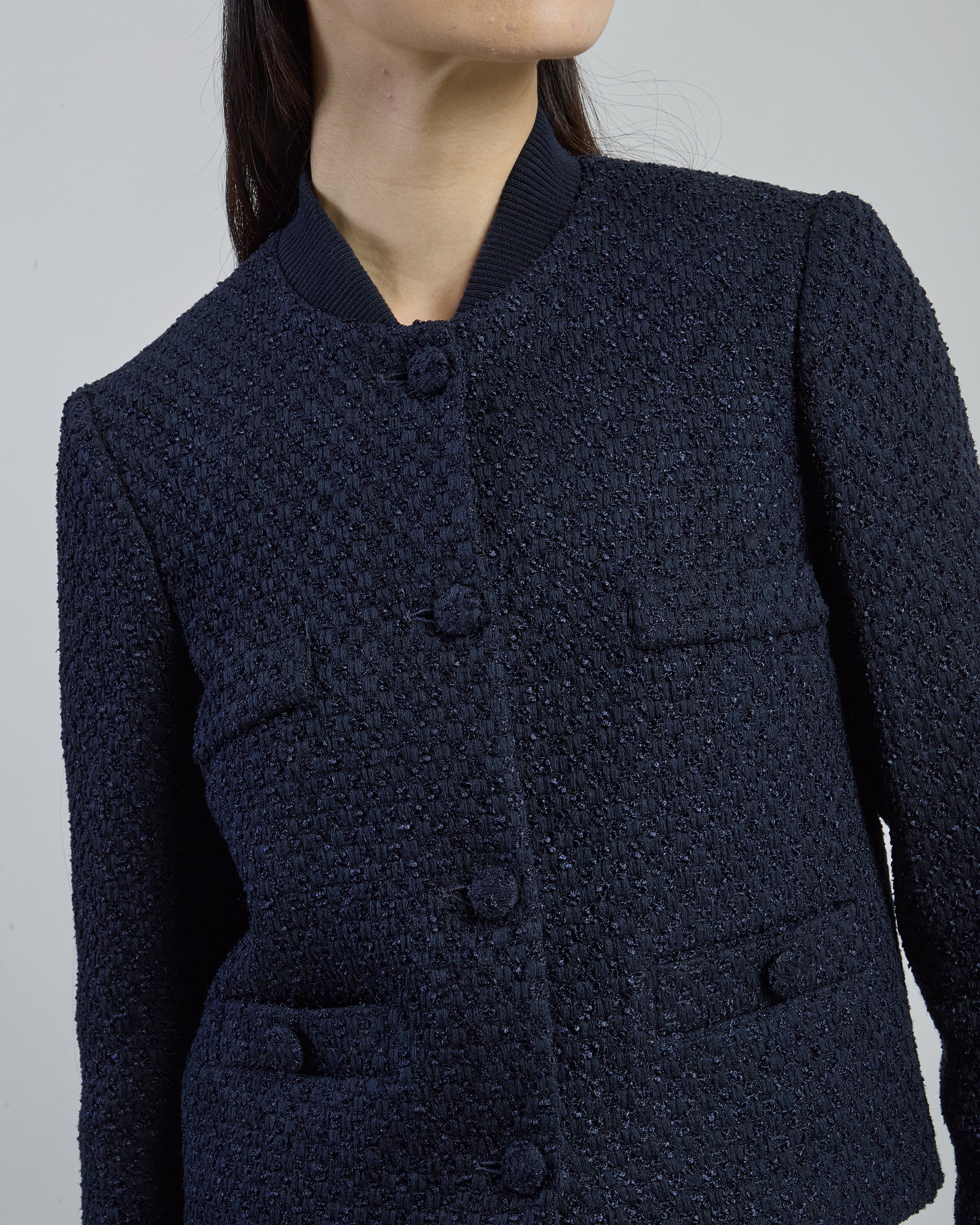 Single-Breasted Linen Cotton Silk Bouclé Jacket - 3