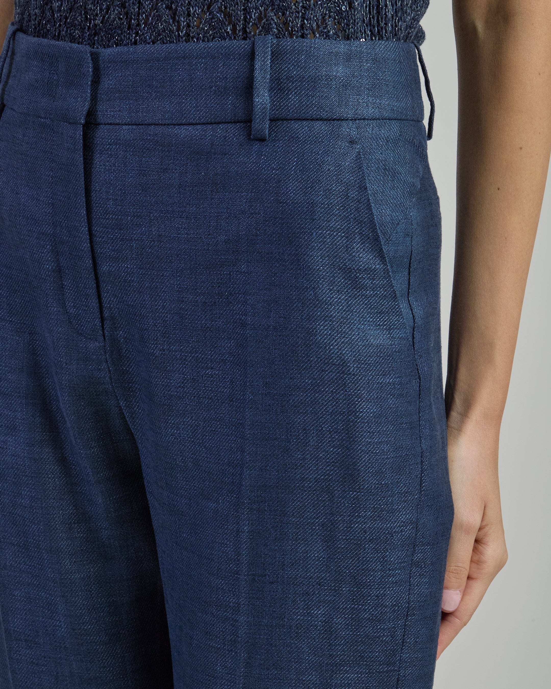 Women's Slim Fit Linen Wool and Silk New York Trousers - 3