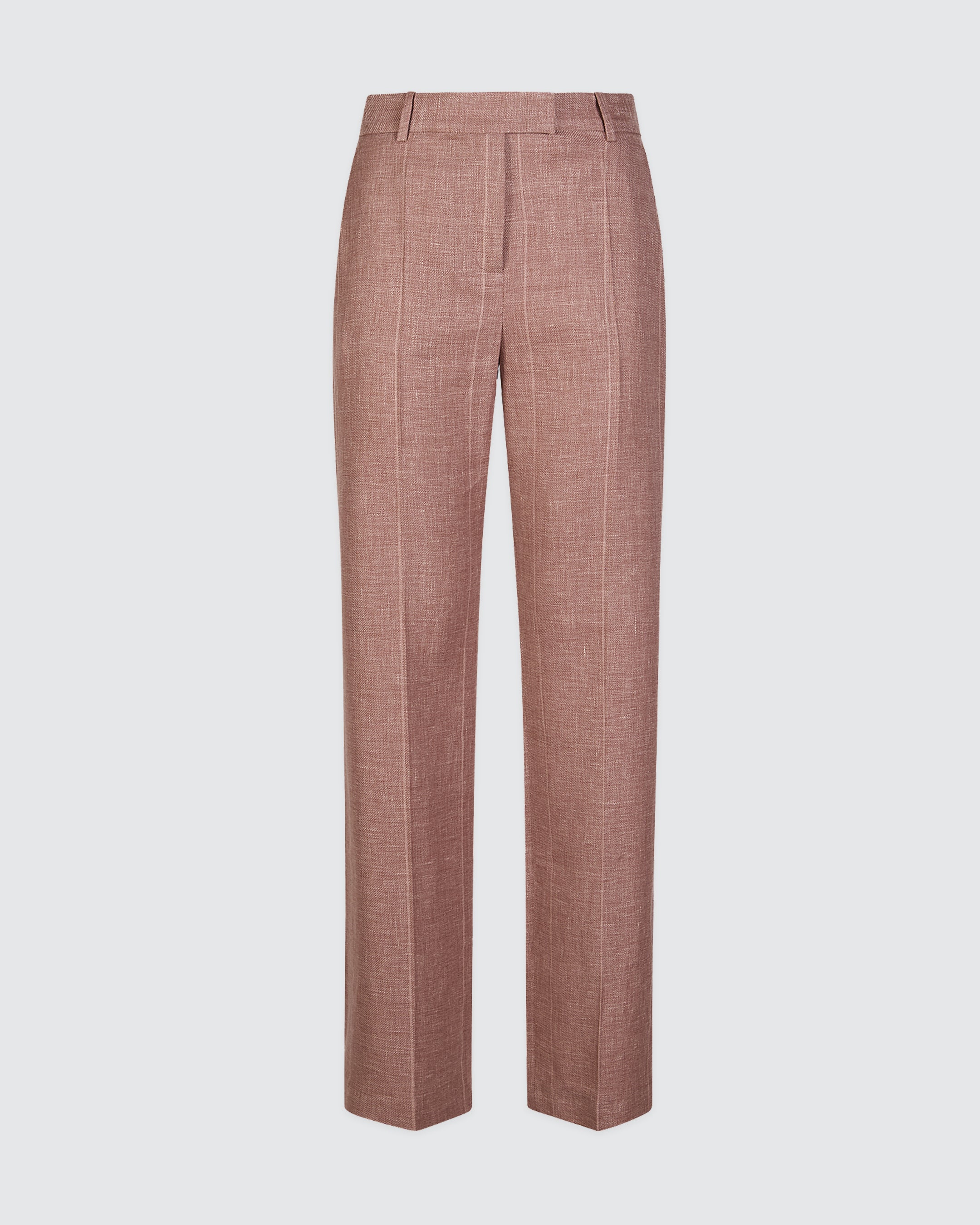 Women's Straight-Leg Linen Wool and Silk Trousers