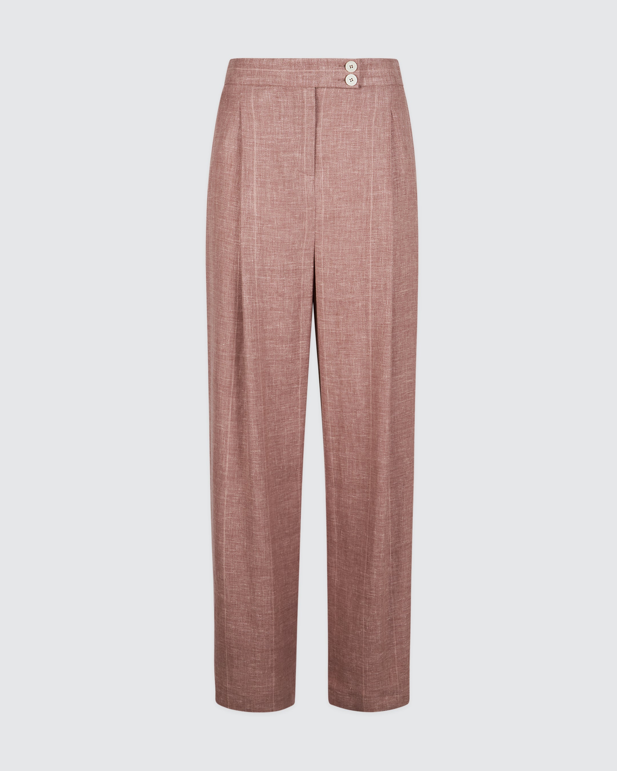 Women's Pinstripe Linen Wool and Silk Wide-Leg Trousers