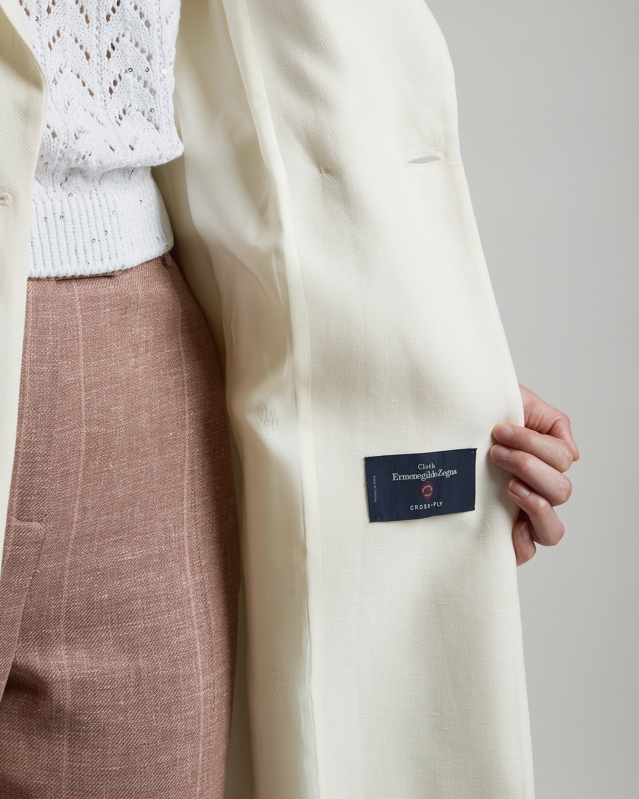 Women's Linen Wool Silk Duster Coat Ermenegildo Zegna - 4