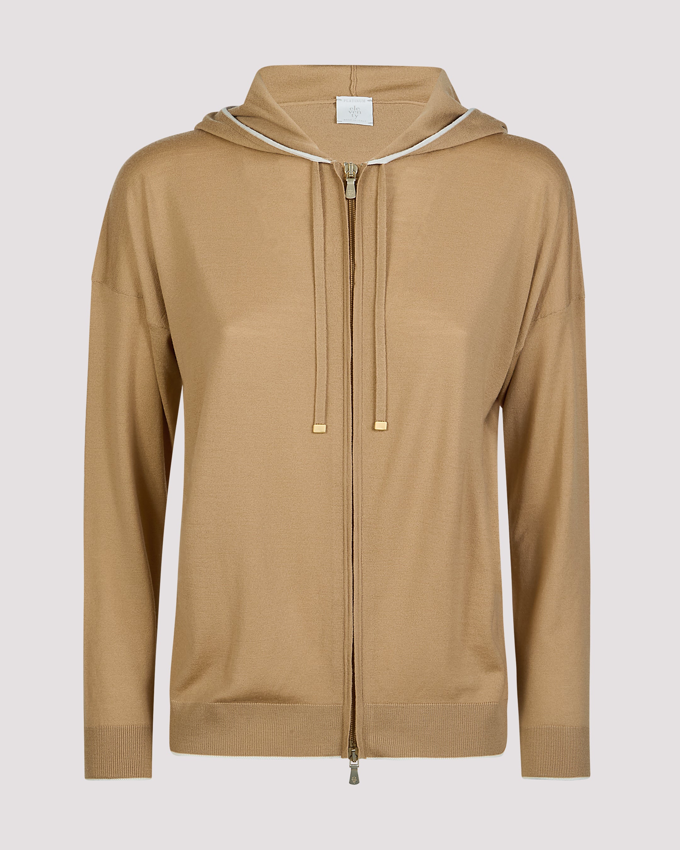 Women's 14 Micron Wool Full Zip Hooded Sweater - 5
