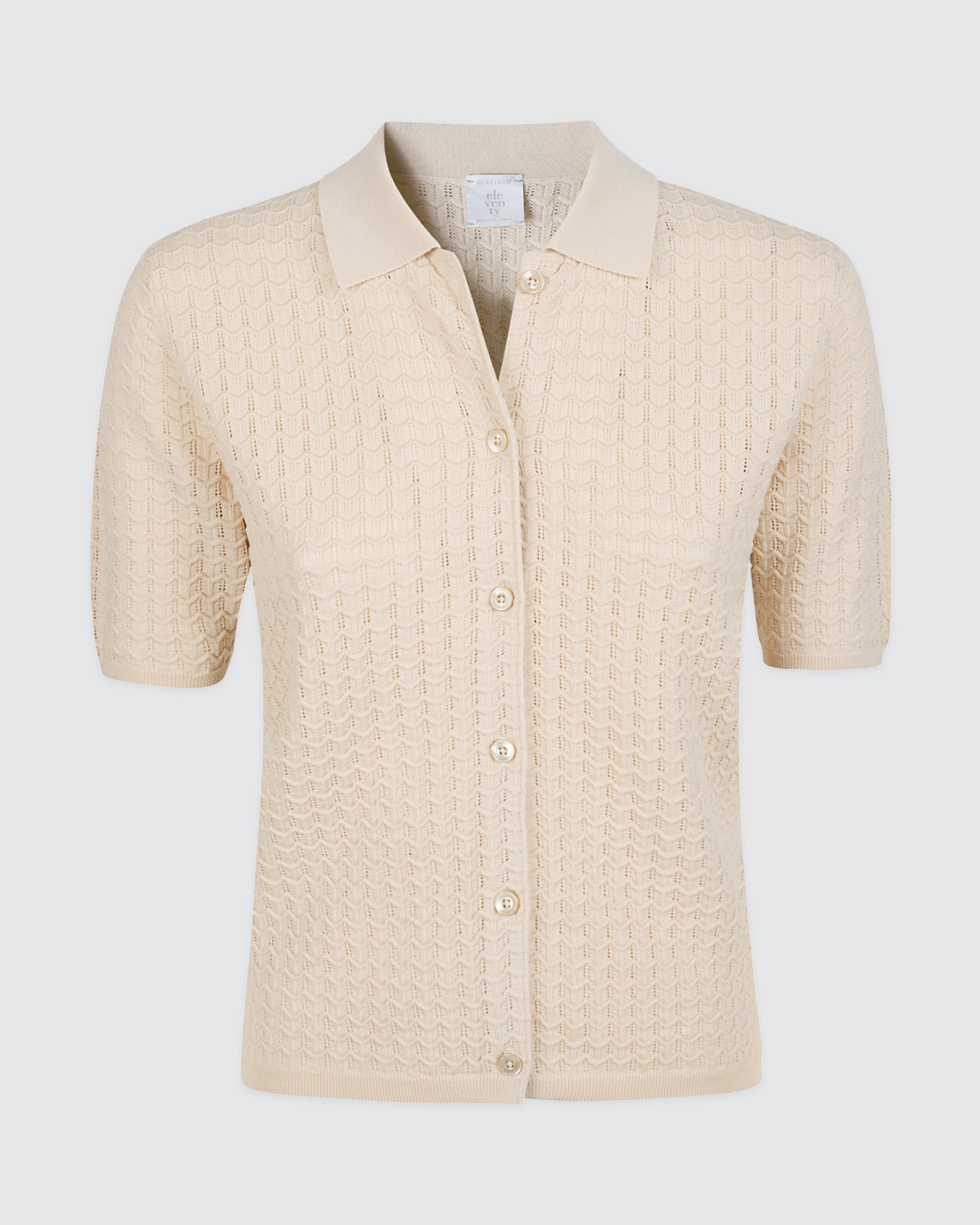 Women's 14 Micron Wool Short Sleeve Knitted Shirt - 4