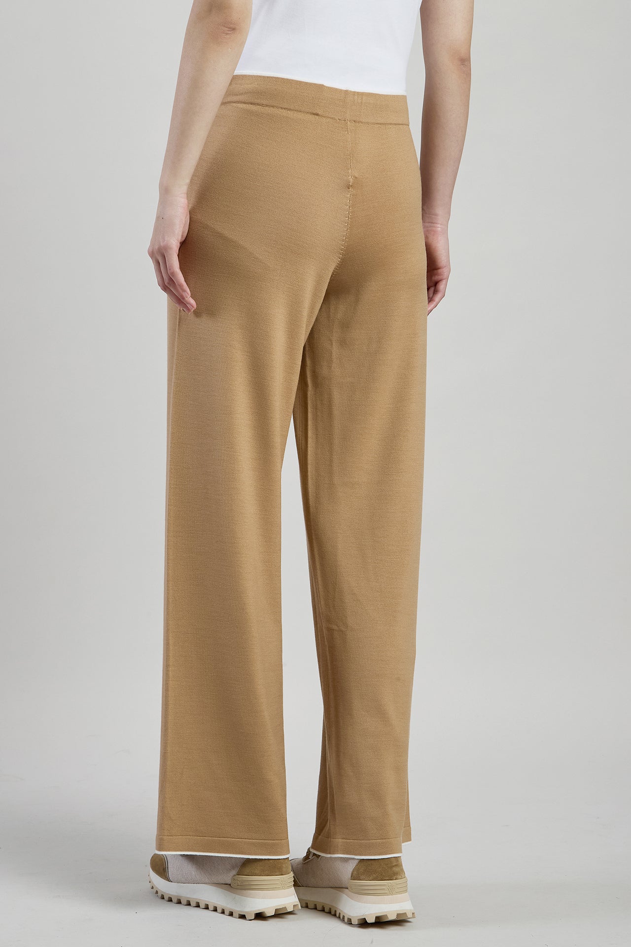 Women's 14 Micron Wool Knit Trousers with Contrast alternative