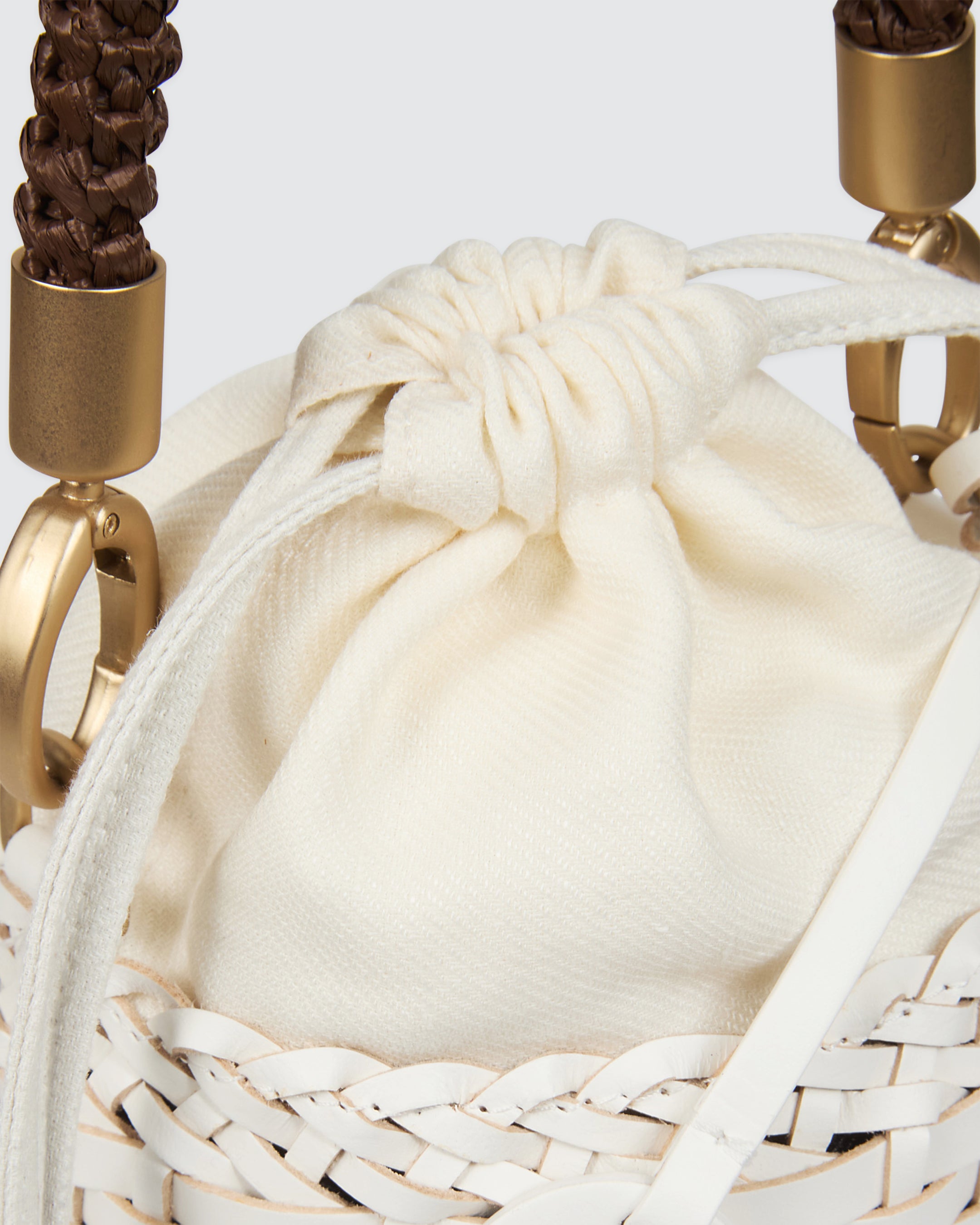 Woven Buffalo Leather Bucket Bag for Women alternative
