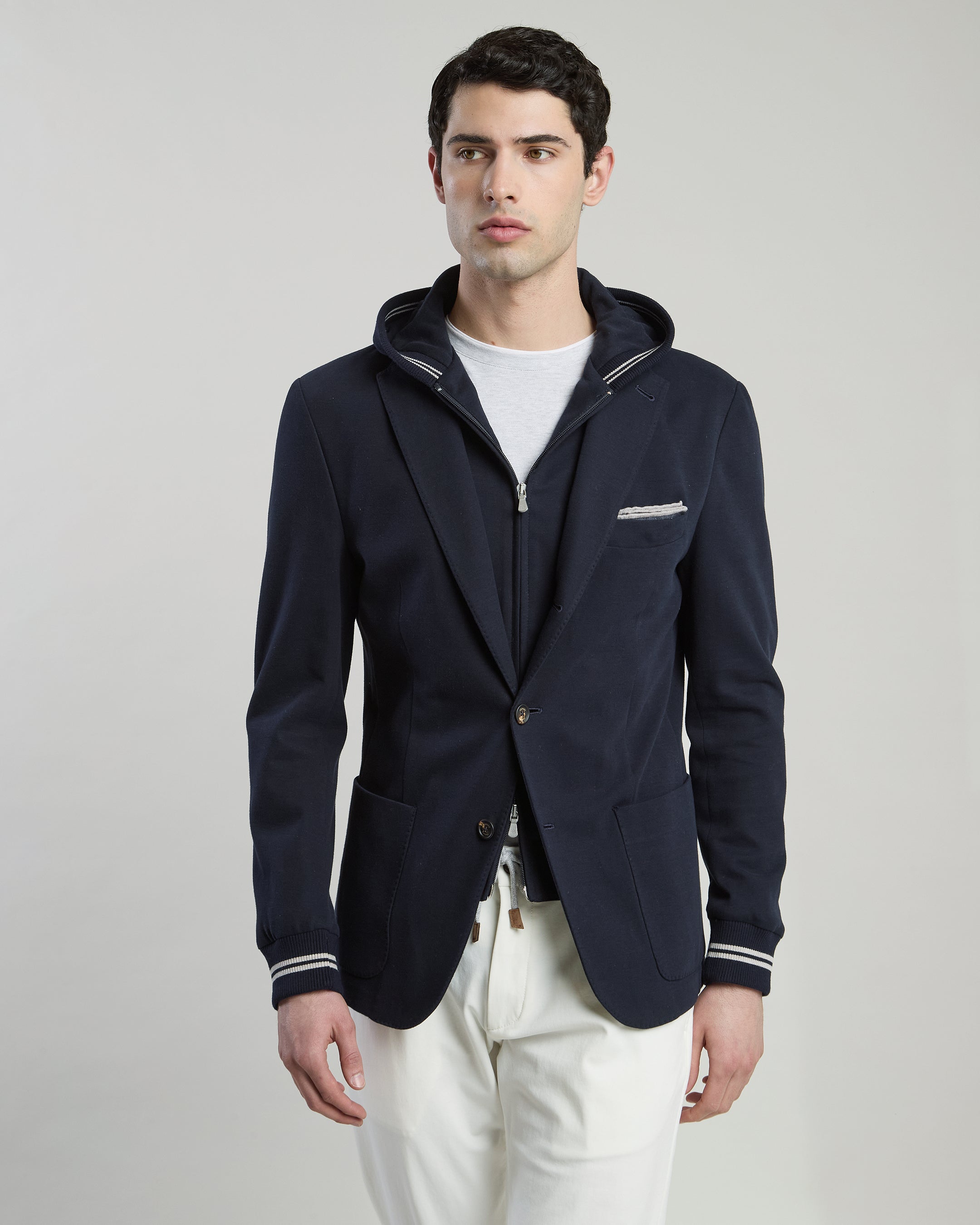 COTTON JACKET WITH BIB FRONT - 1
