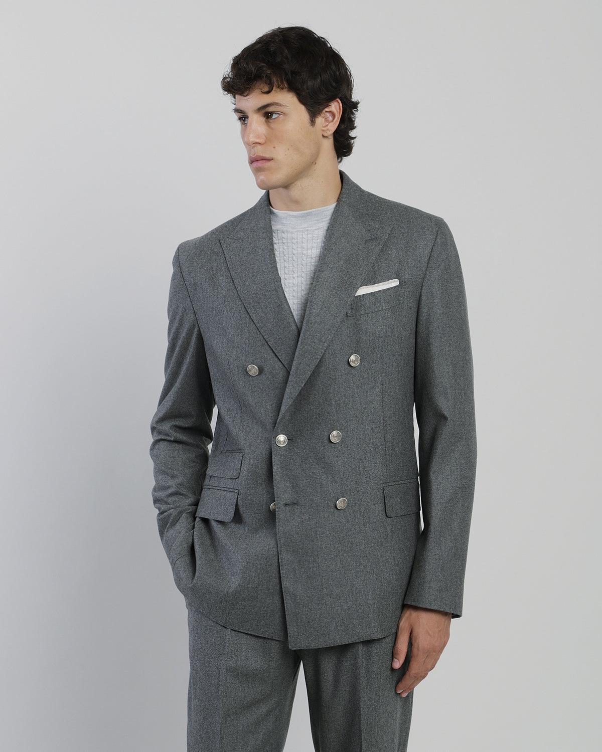 ABITO DOPPIOPETTO LANA SETA CASHMERE - 4