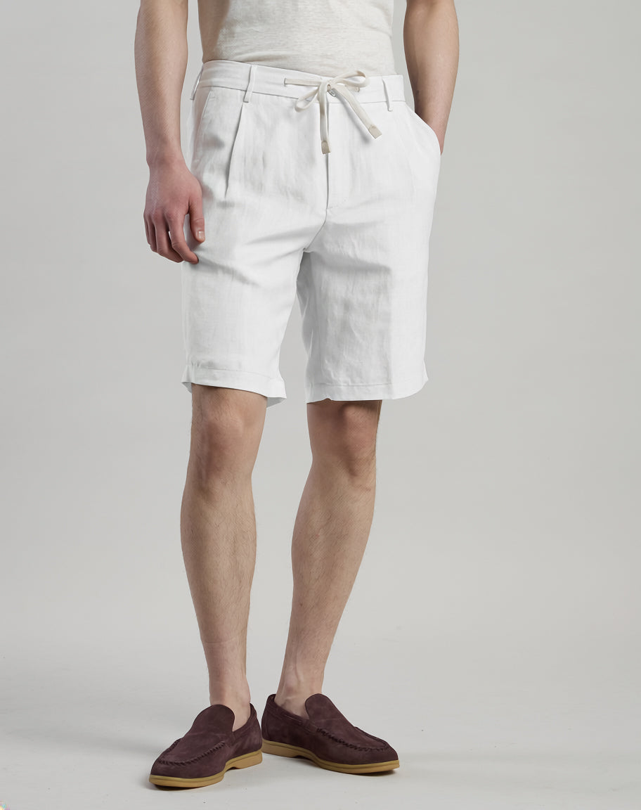 LYOCELL AND LINEN BERMUDA SHORTS