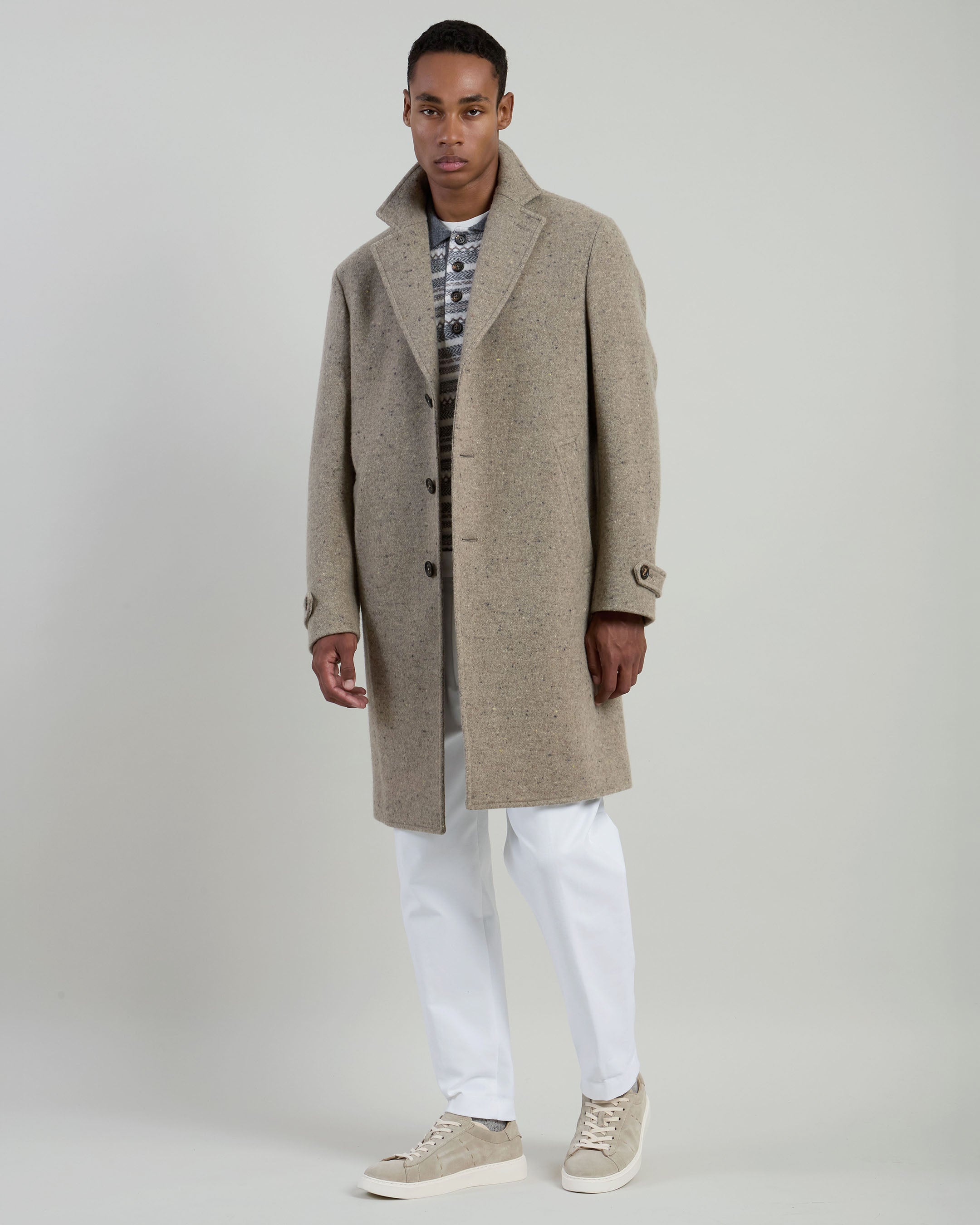 CAPPOTTO MONOPETTO LANA CASHMERE TWEED