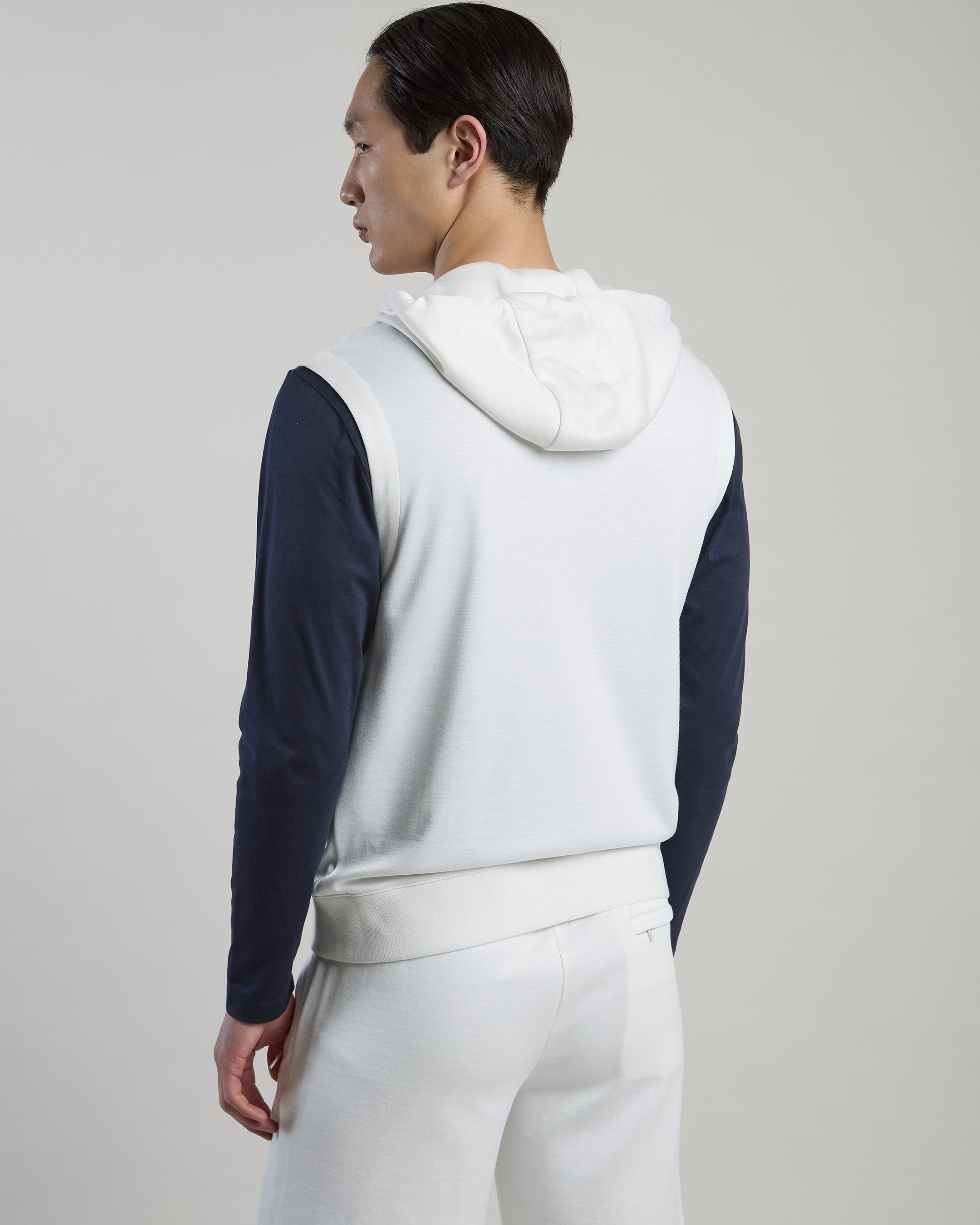 GILET CON CAPPUCCIO SETA COTONE - 2