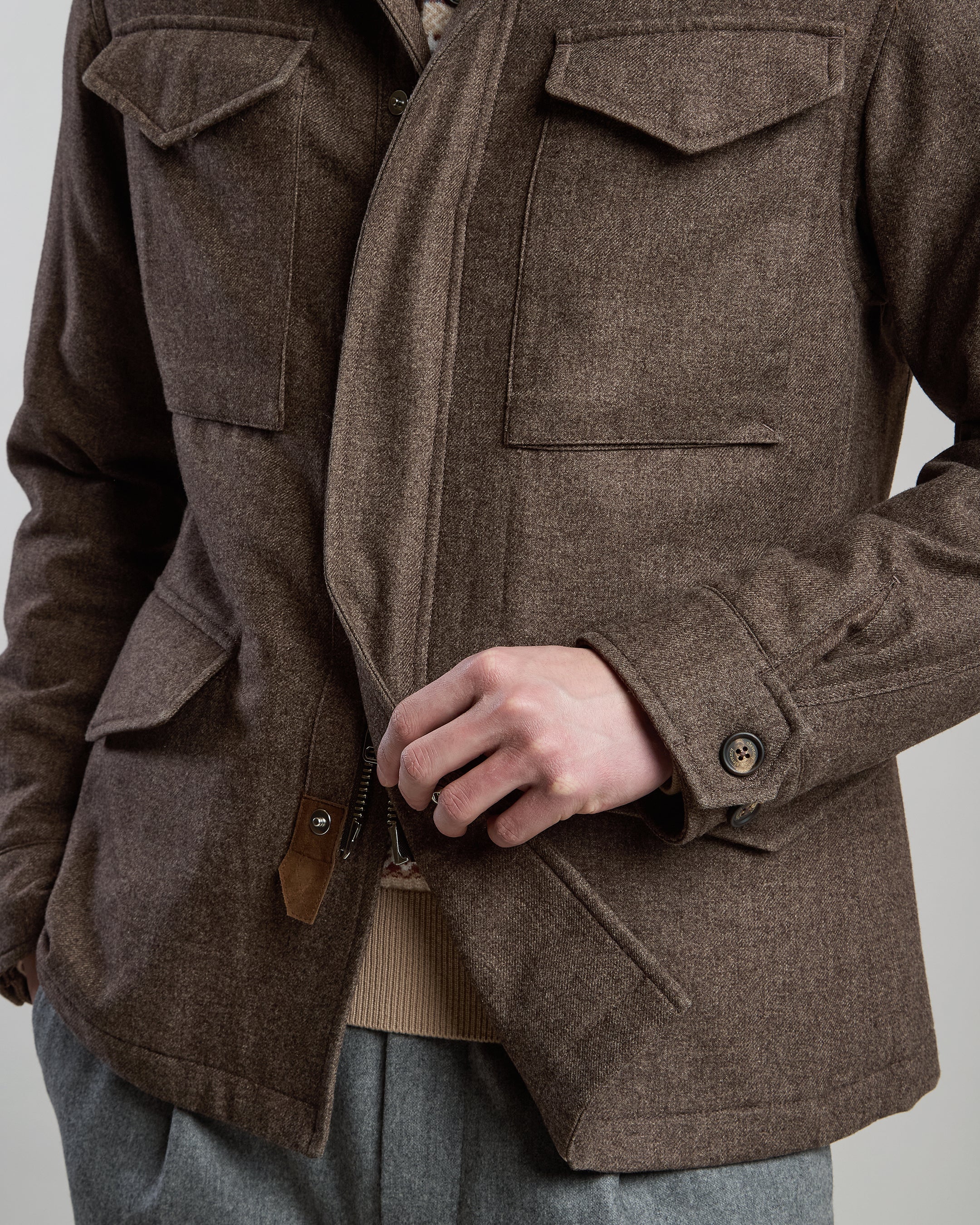 GIACCA SAHARIANA LANA COTONE CASHMERE - 5